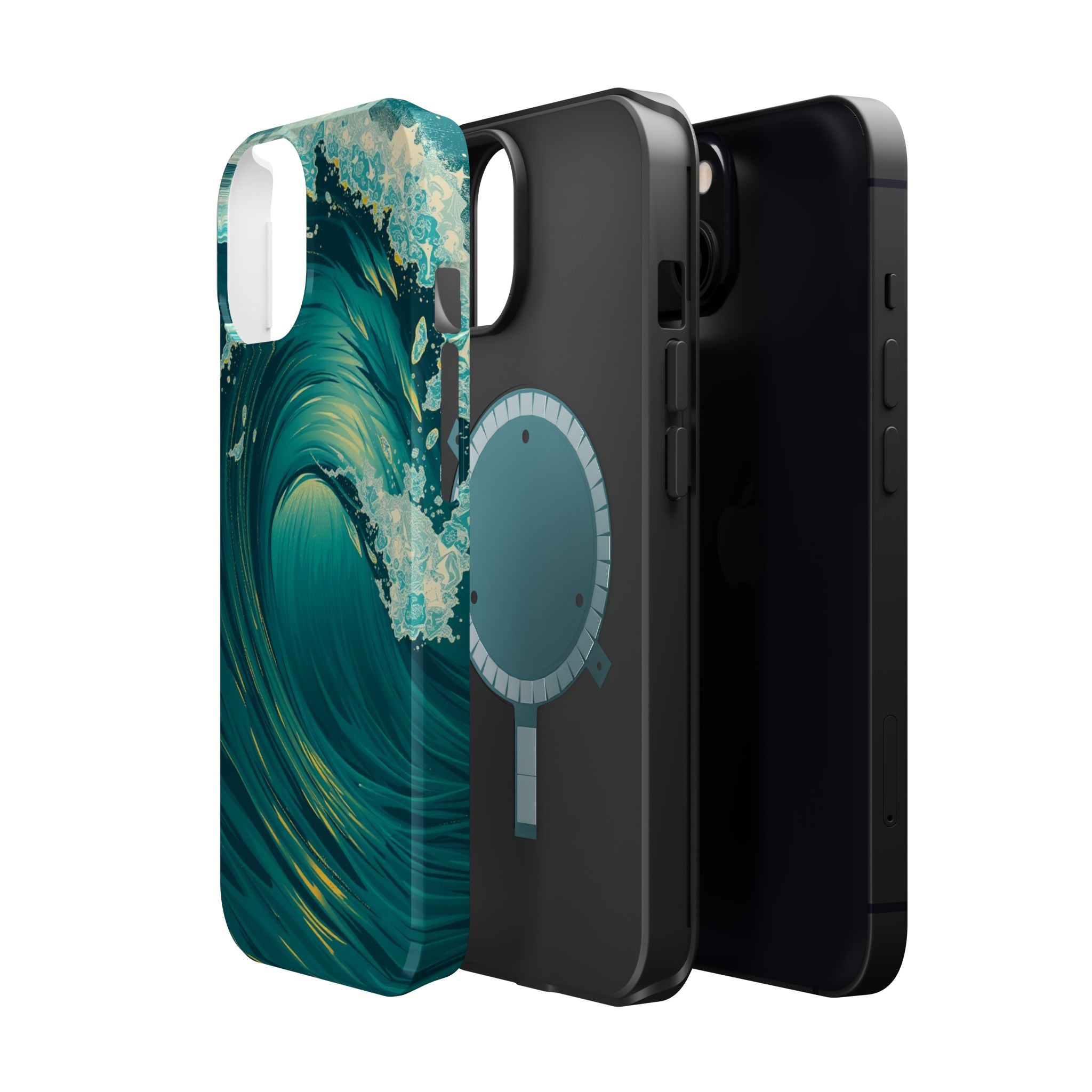 iPhone Emerald Green And Gold Ocean Wave Crash Soft iPhone Finish · iPhone Case