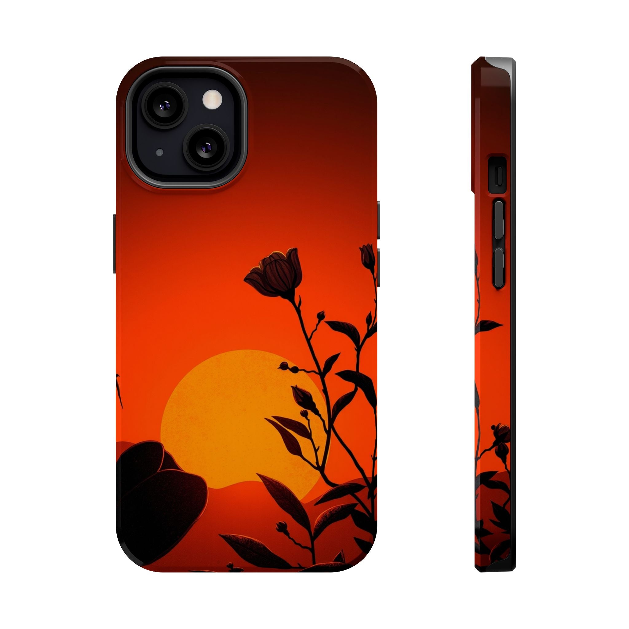 iPhone Bloom and Leaf Dark Gothic Ink Slim Everyday Designer Case · iPhone Case