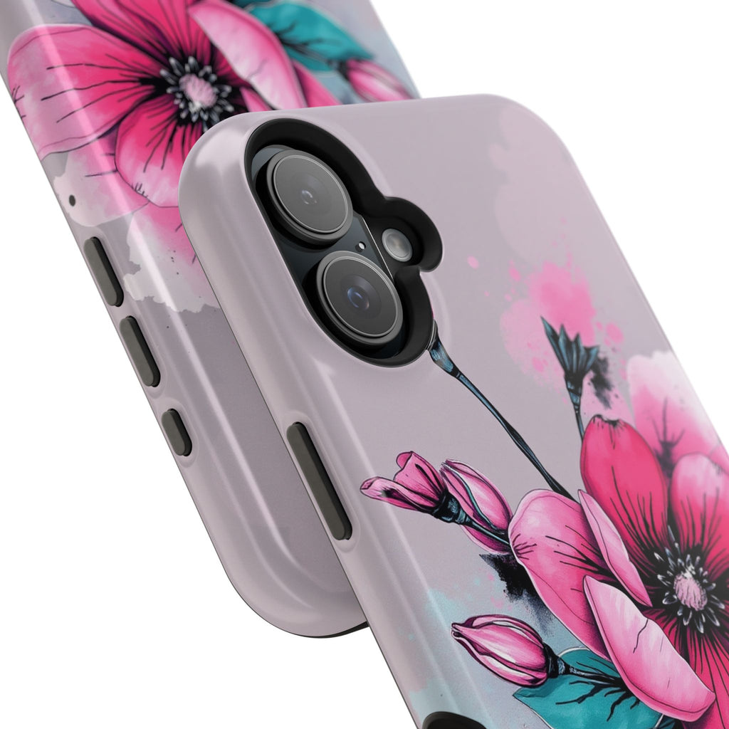 iPhone Mint And Blush Floral Ink Wash Slim Everyday Designer Case · iPhone Case