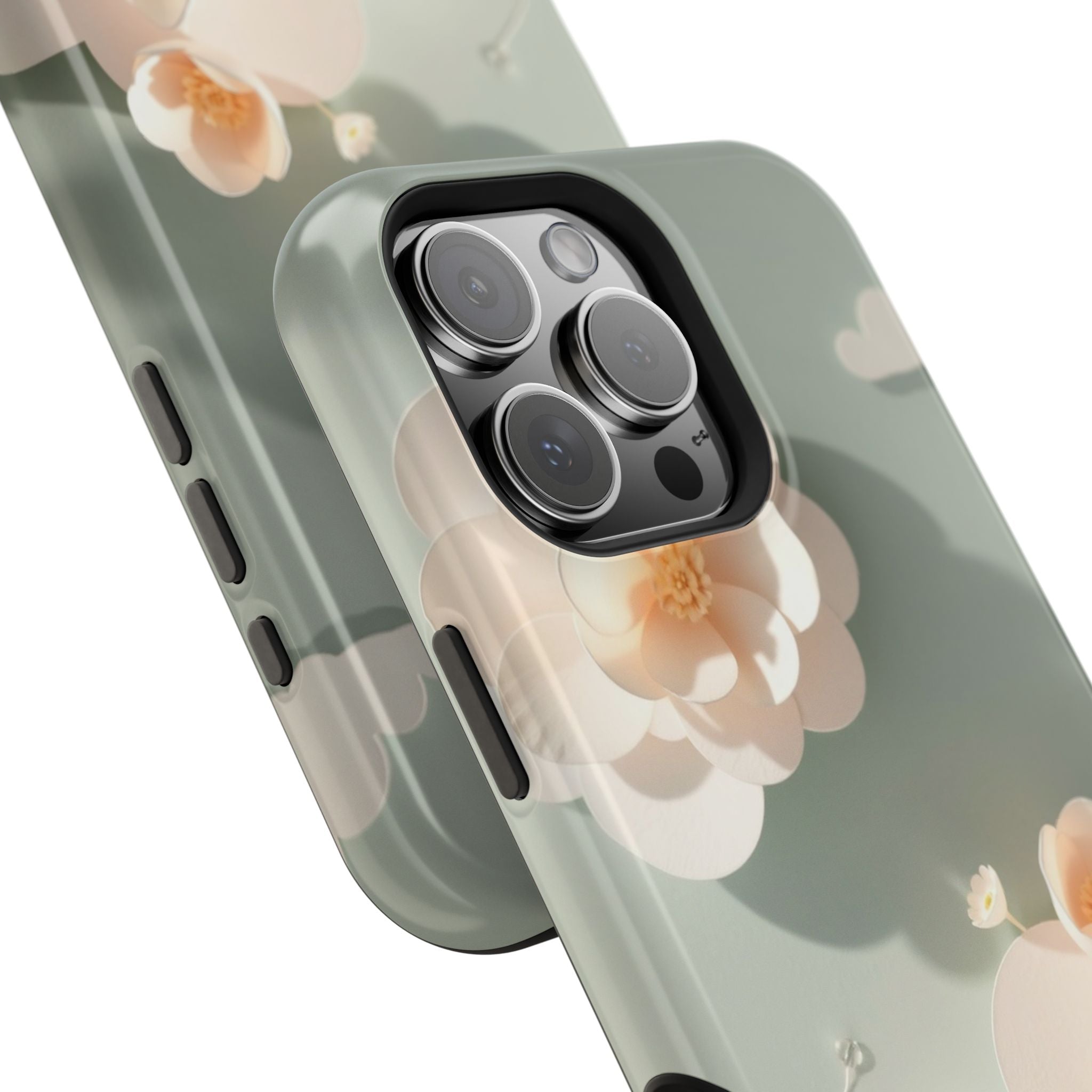iPhone Sage And Ivory Pastel Floral Cloud Slim iPhone Everyday Designer · iPhone
