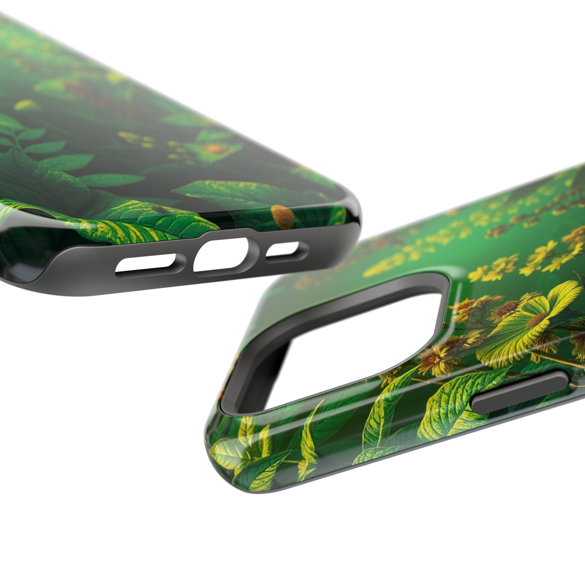 iPhone Emerald Green And Gold Vintage Botanicals Print Slim Snap Case · iPhone C