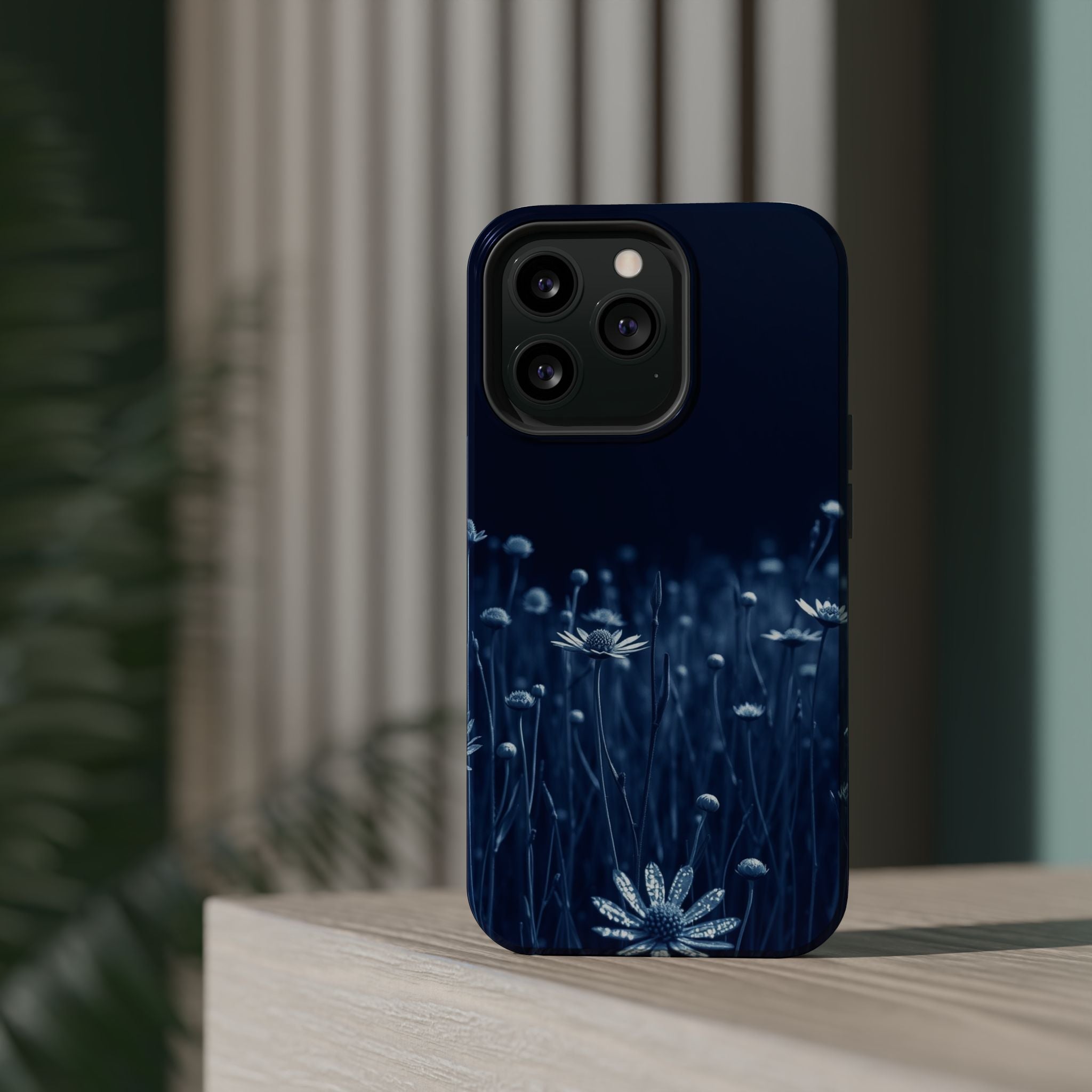 iPhone Midnight Blue And Silver Wildflower Field Clean iPhone Minimal · iPhone C