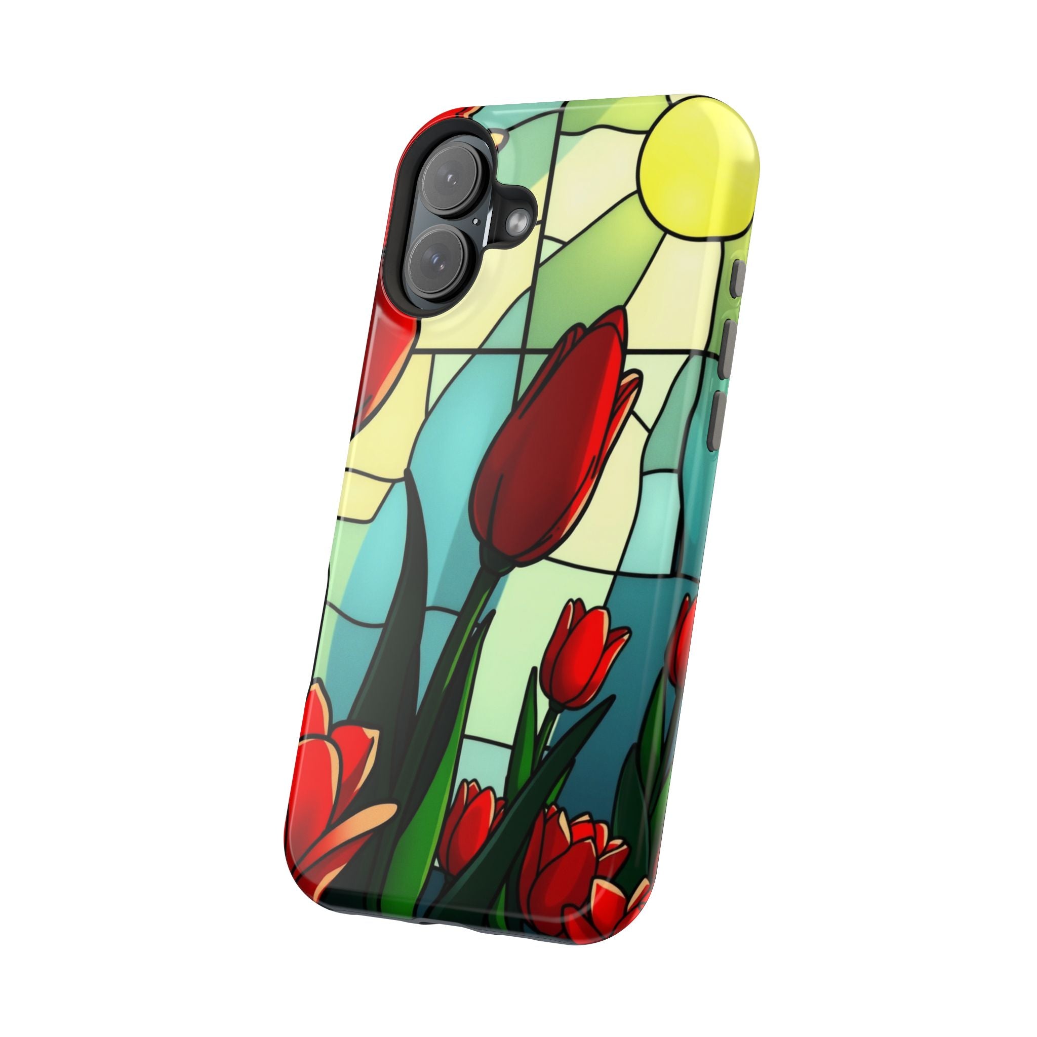 iPhone Tulip Row Stained Glass Slim Everyday Designer Case · iPhone Case
