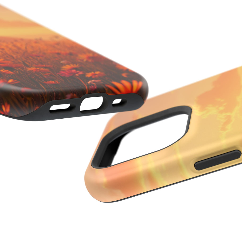iPhone Sunset Amber And Peach Wildflower Field Soft iPhone Finish · iPhone Case
