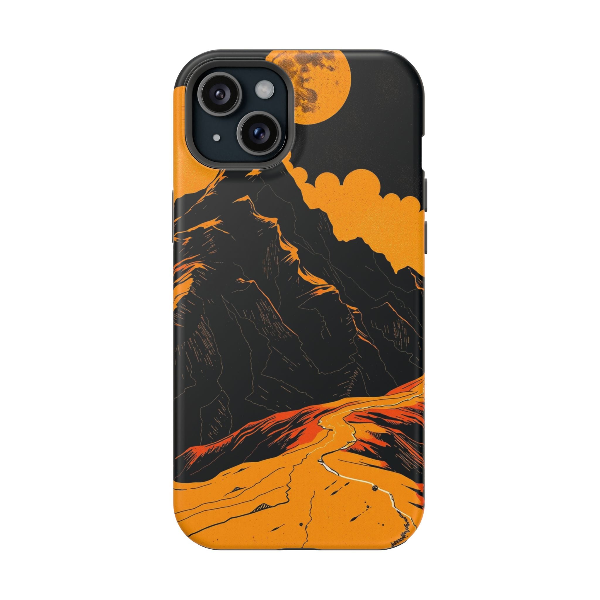 iPhone Mustard And Rust Topographic Lines Slim iPhone Everyday Designer · iPhone