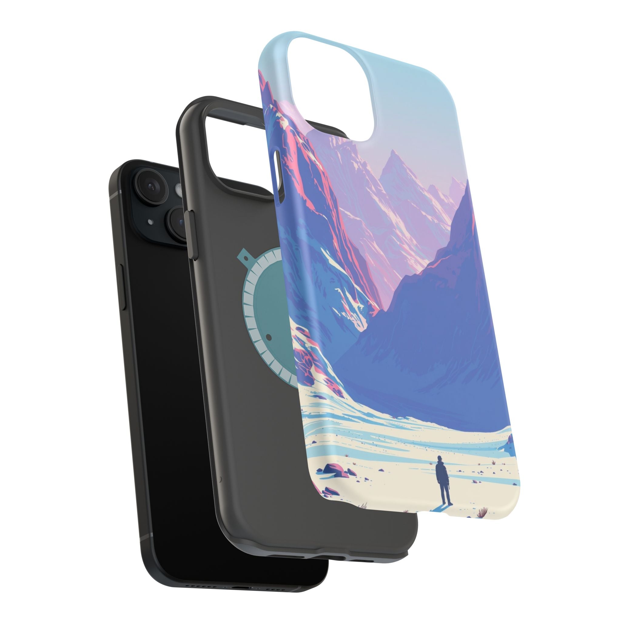 iPhone Cyan And Magenta Tundra Expanse Slim Everyday Designer Case · iPhone Case