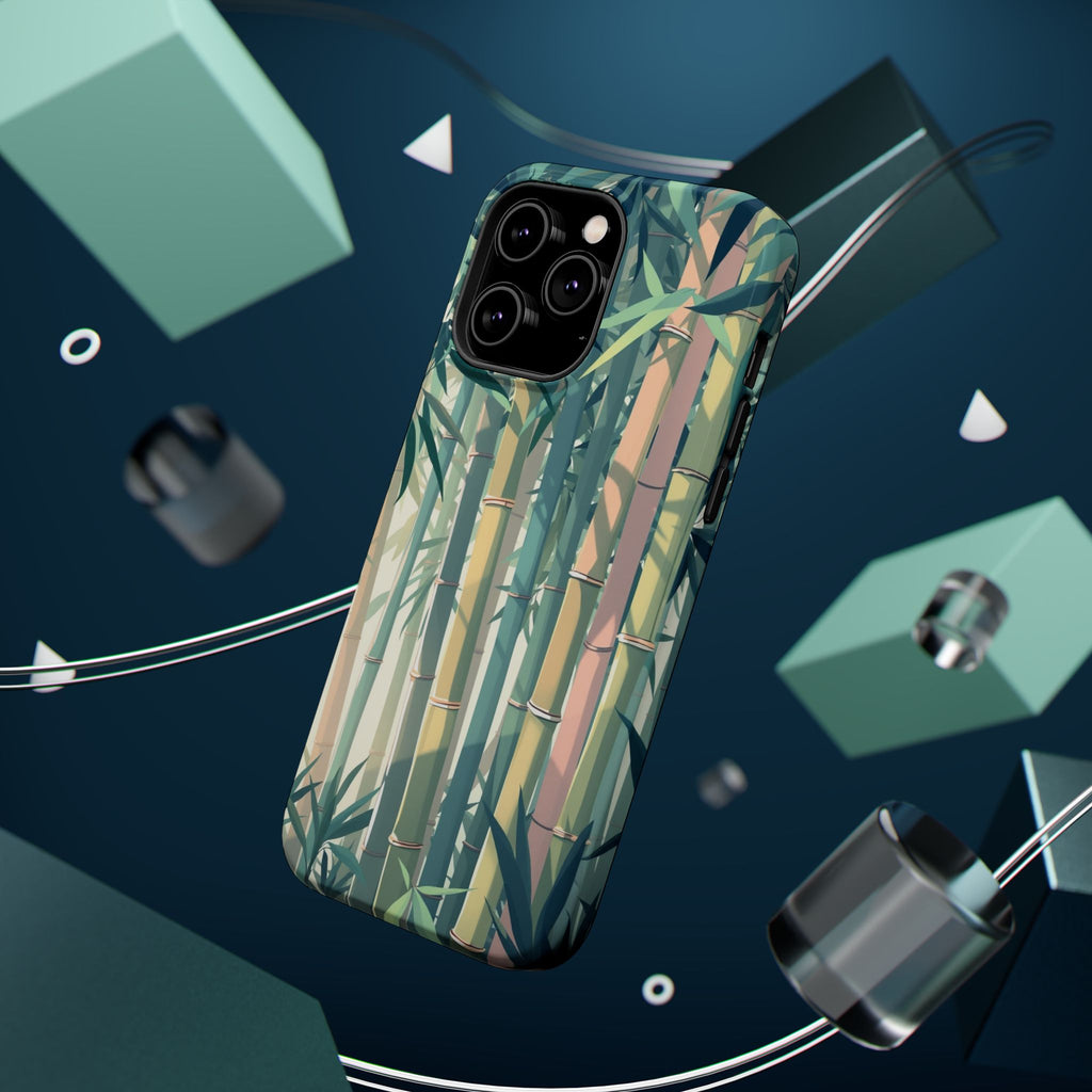 iPhone Mint And Blush Bamboo Grove Bold Modern Everyday Snap Case · iPhone Case