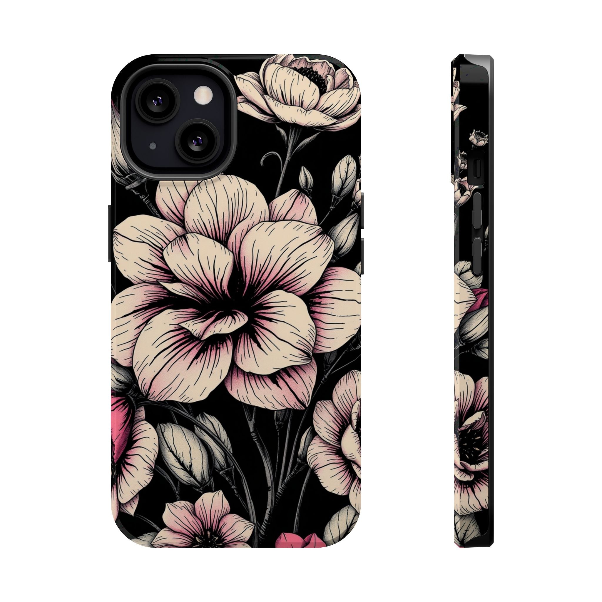 iPhone Floral Dark Academia Gothic Ink Slim Everyday Designer Case · iPhone Case
