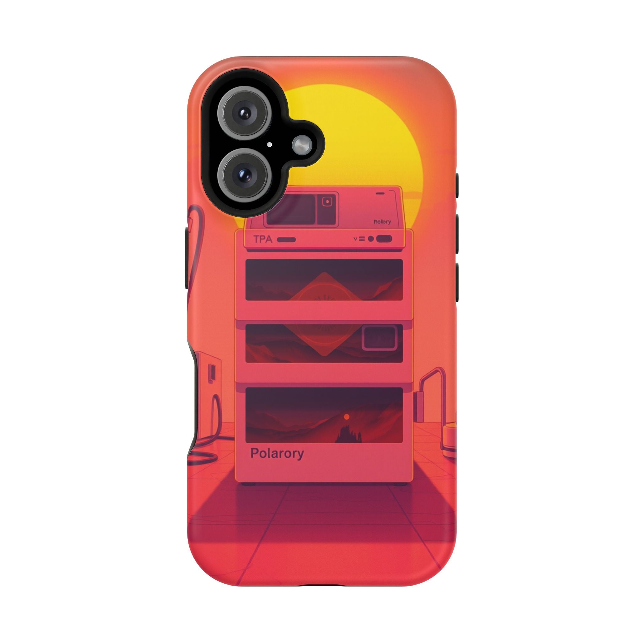 iPhone Polaroid Stack Memory Neon Cyberpunk Slim Everyday Designer Case · iPhone