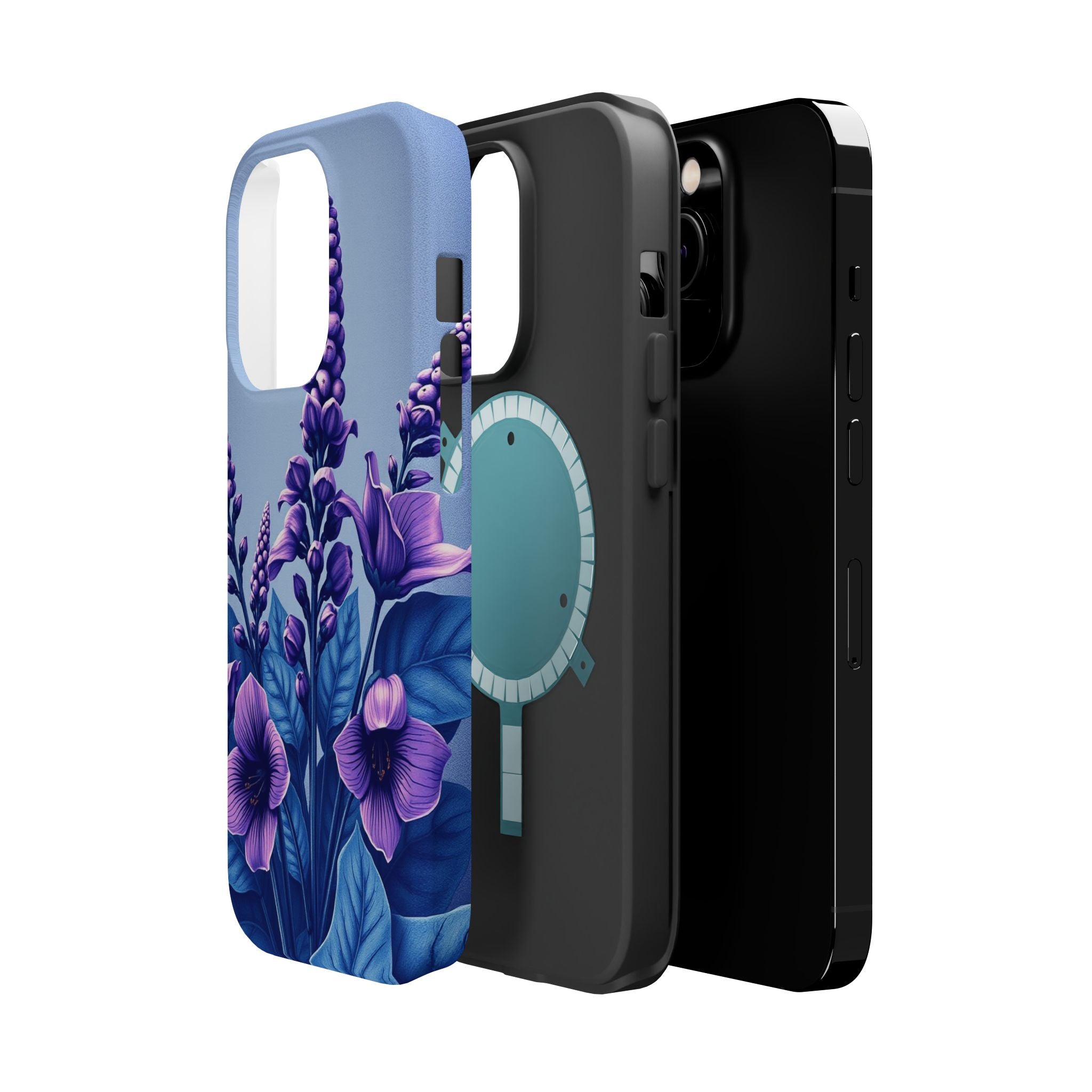 iPhone Indigo And Violet Botanical Illustration Soft iPhone Finish · iPhone Case