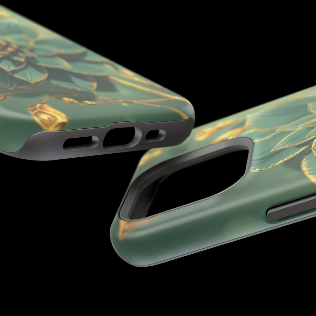 iPhone Floral Gold Foil Pixel Art -Bit Slim Everyday Designer Case · iPhone Case