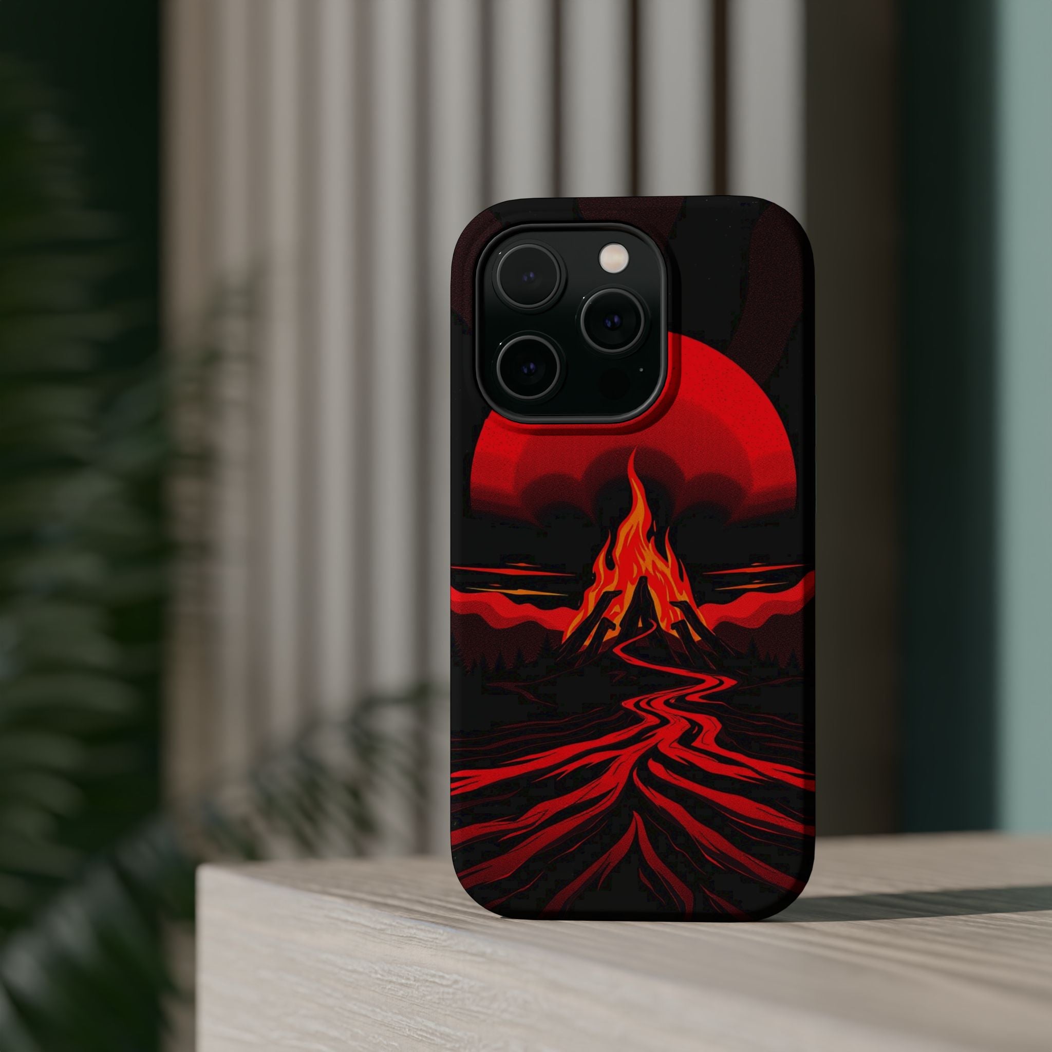 iPhone Black And Crimson Wildfire Glow Slim Everyday Designer Case · iPhone Case