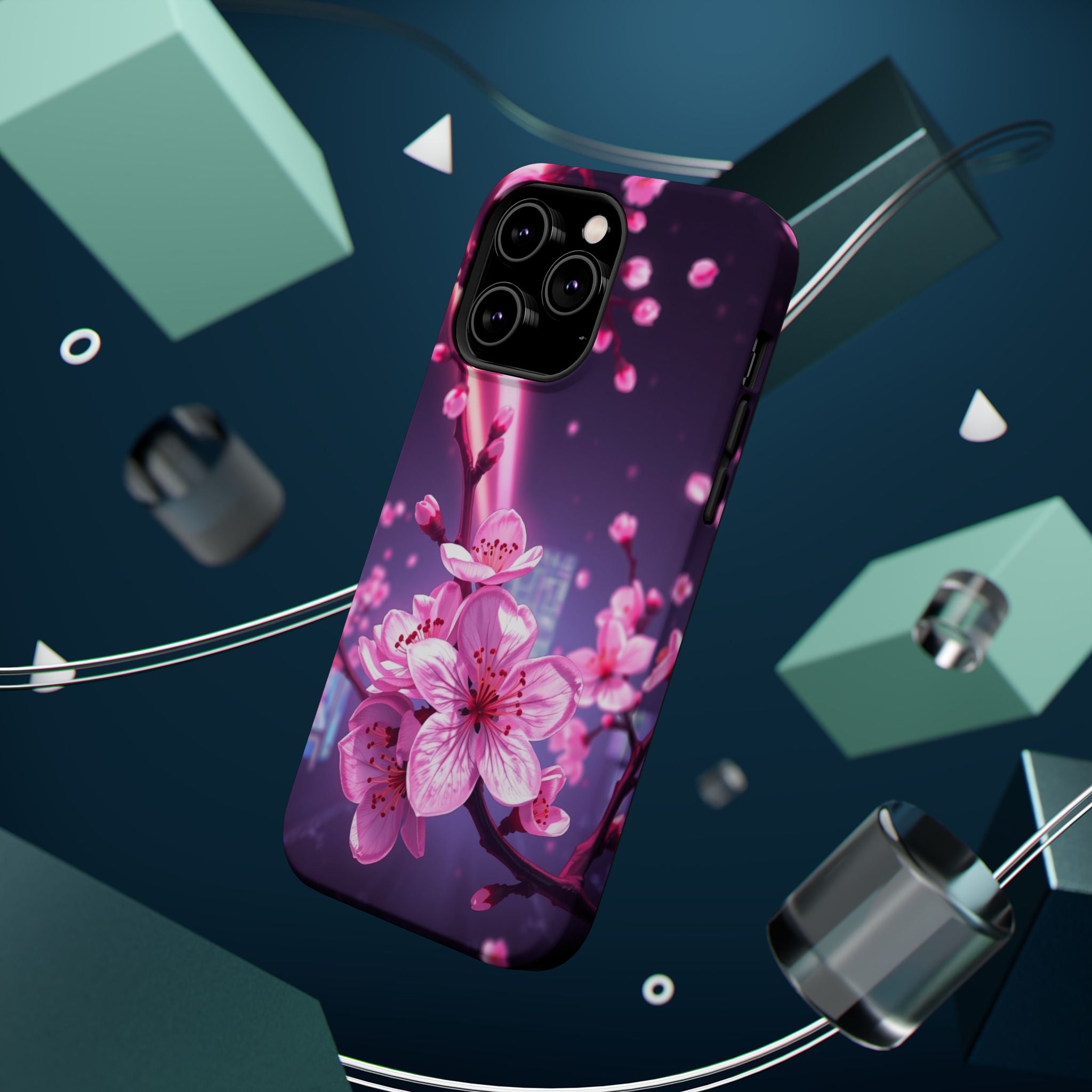 iPhone Cherry Blossom Electric Art Bold Modern Everyday Snap Case · iPhone Case