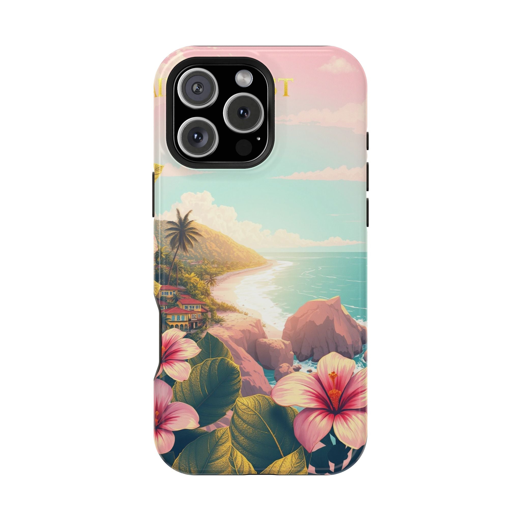 iPhone Mint And Blush Hibiscus Coast Slim Everyday iPhone 14 Designer · iPhone C