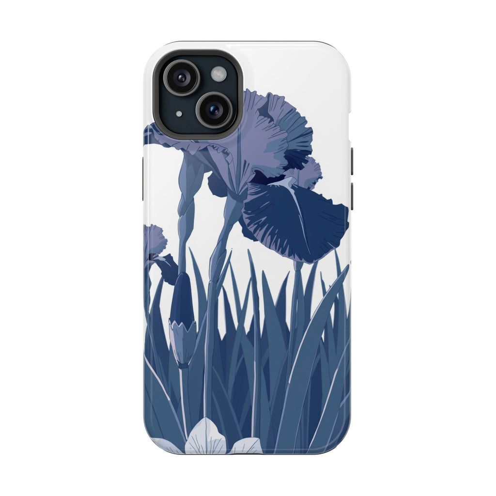 iPhone Midnight Blue And Silver Iris Garden Slim Everyday Designer Case · iPhone