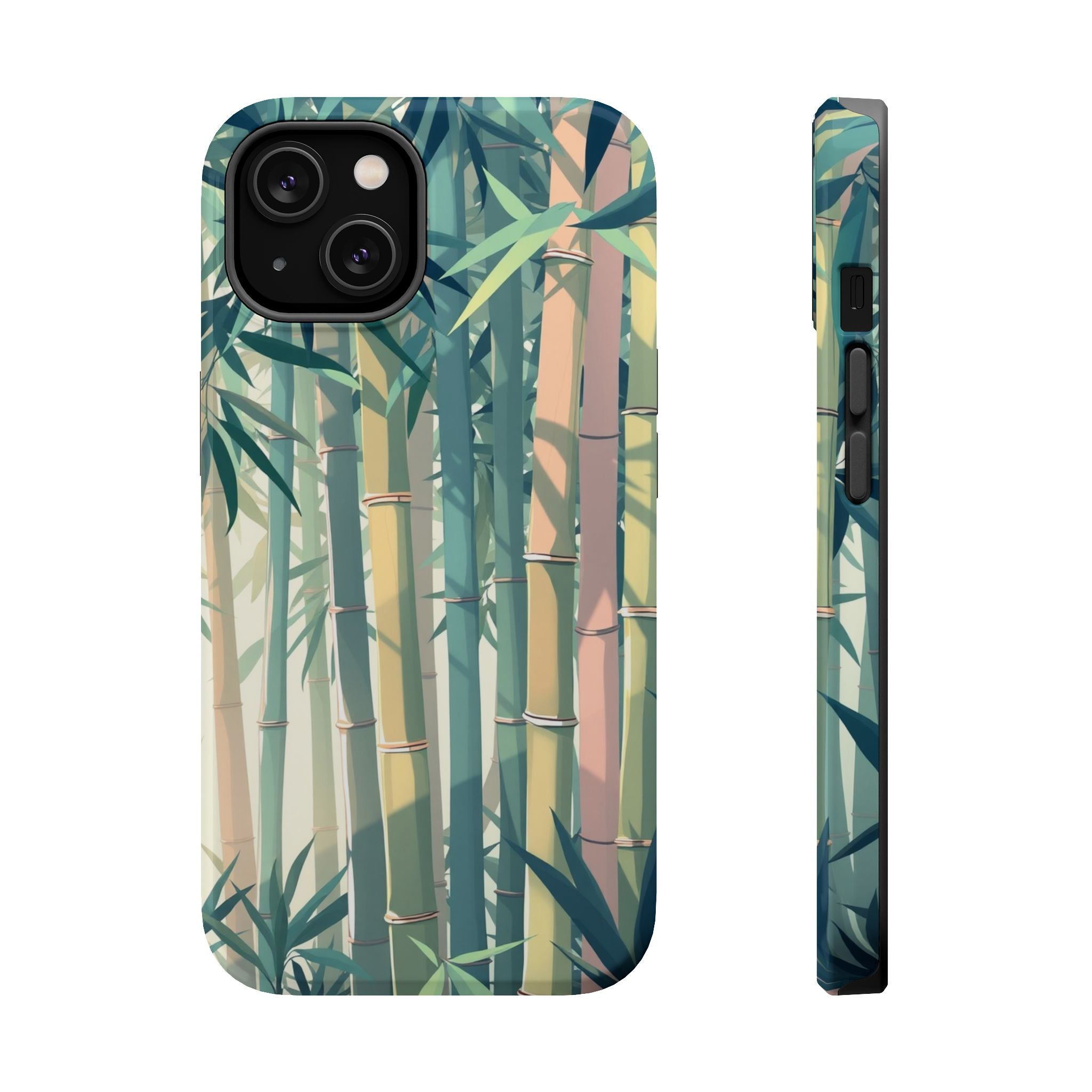 iPhone Mint And Blush Bamboo Grove Bold Modern Everyday Snap Case · iPhone Case