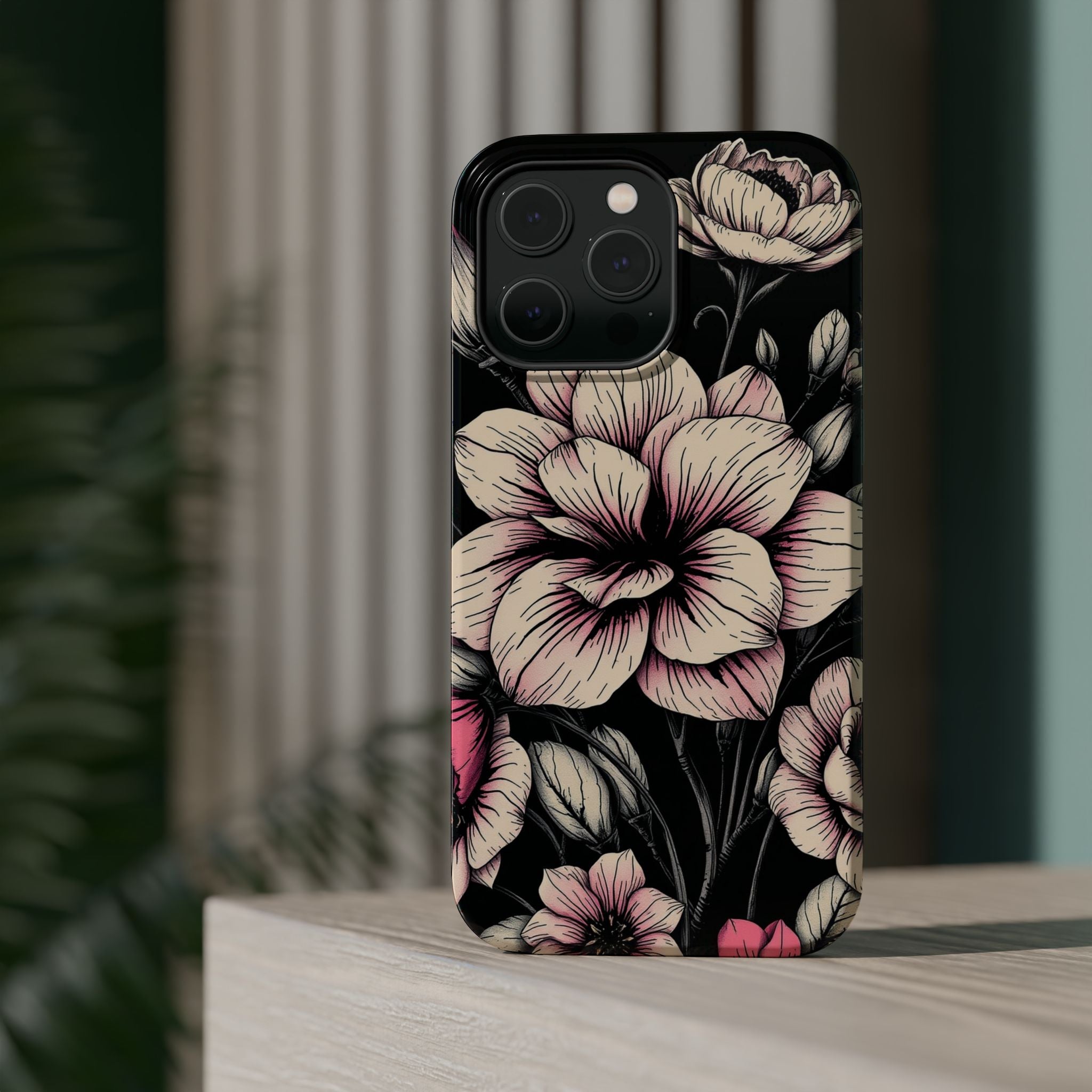 iPhone Floral Dark Academia Gothic Ink Slim Everyday Designer Case · iPhone Case