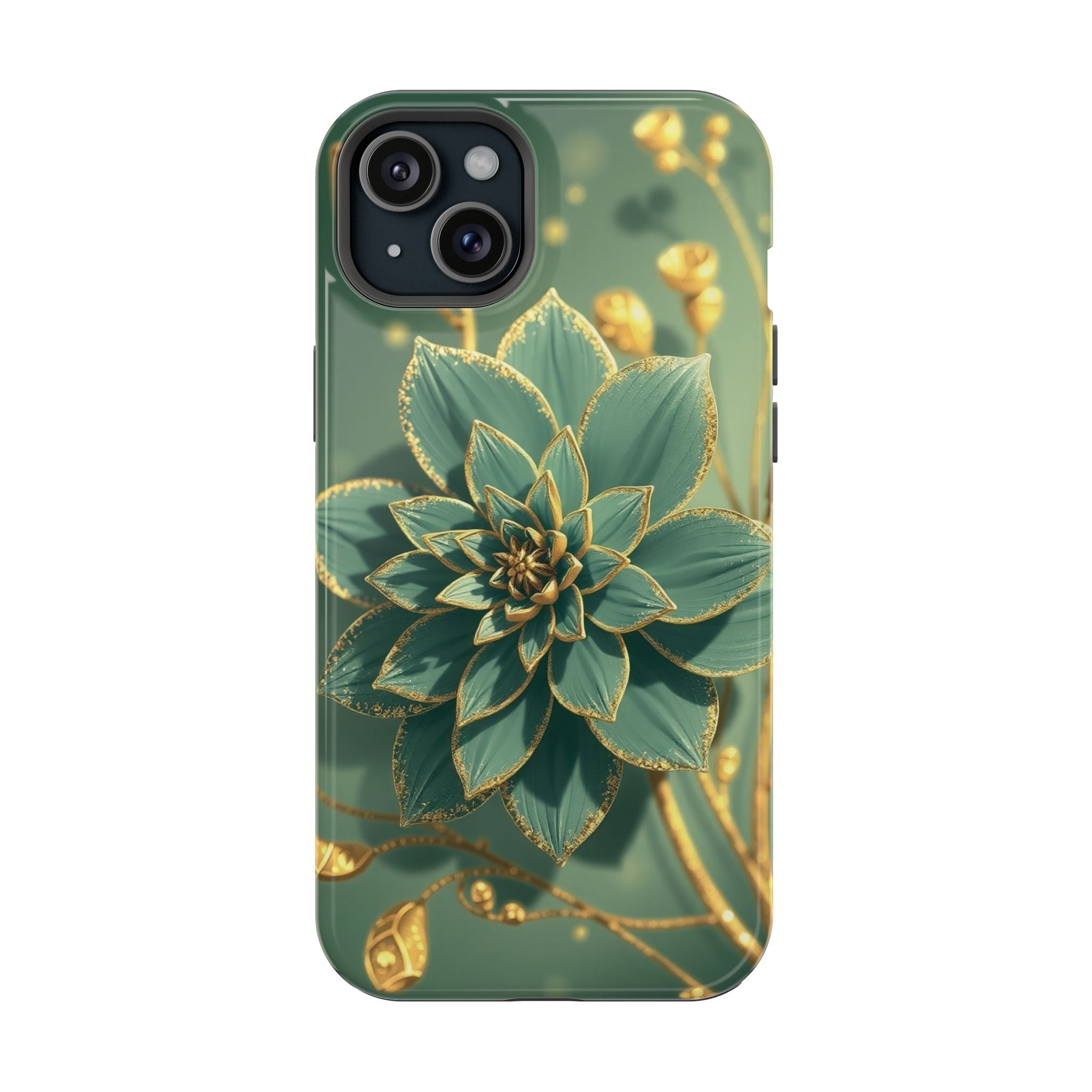 iPhone Floral Gold Foil Pixel Art -Bit Slim Everyday Designer Case · iPhone Case
