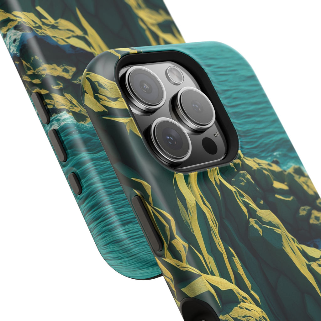 iPhone Emerald Green And Gold Rocky Coastline Slim iPhone Everyday · iPhone Case