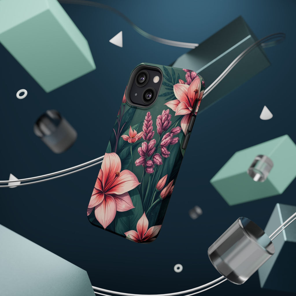 iPhone Mint And Blush Jungle Floral Slim Everyday Designer Case · iPhone Case