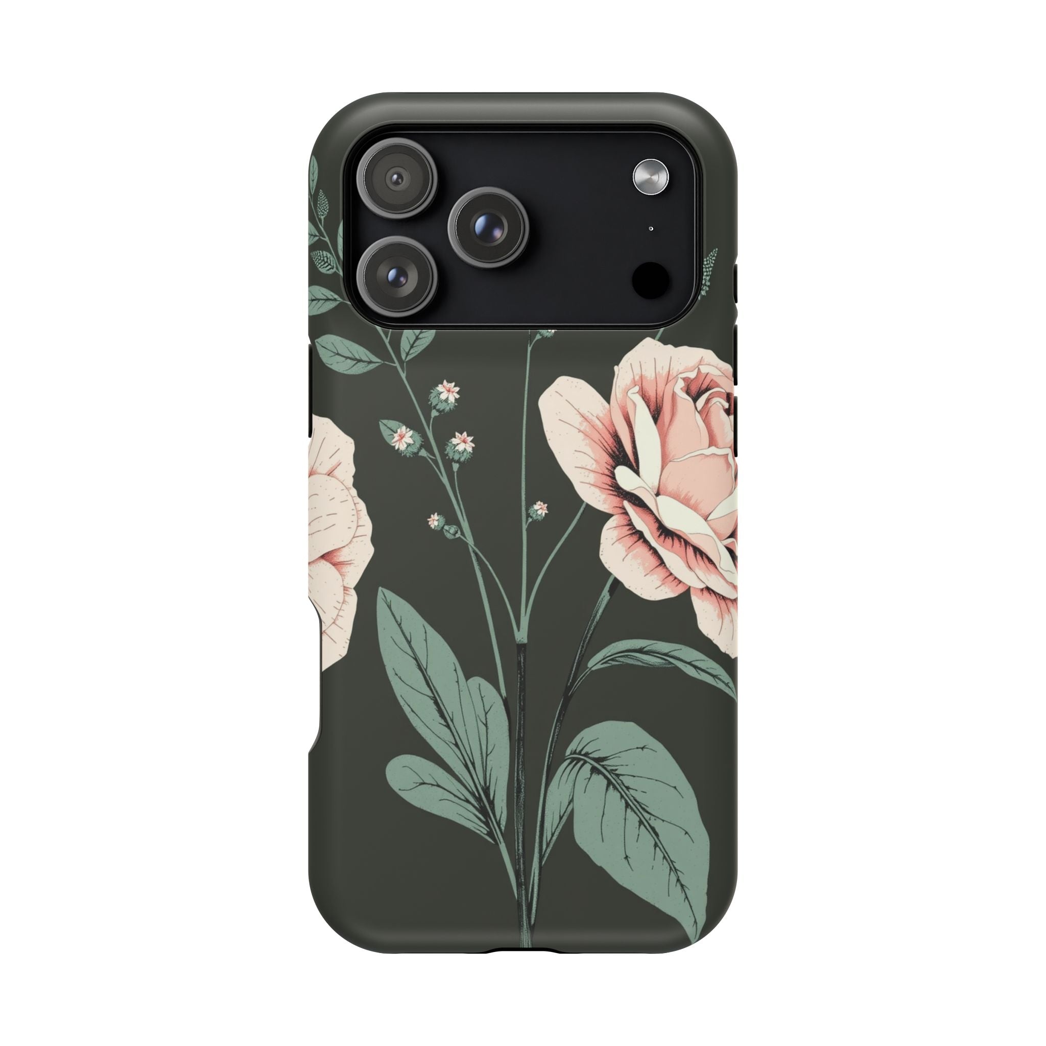iPhone Mint And Blush Vintage Botanical Print Slim Everyday Designer Case · iPho