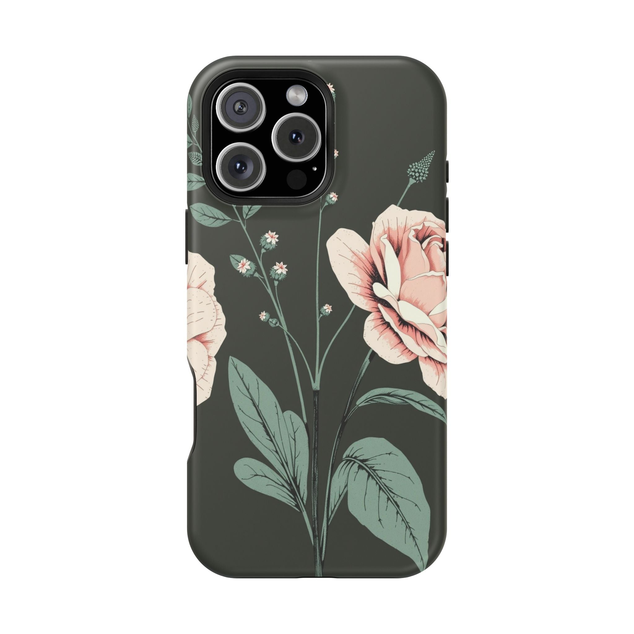 iPhone Mint And Blush Vintage Botanical Print Slim Everyday Designer Case · iPho