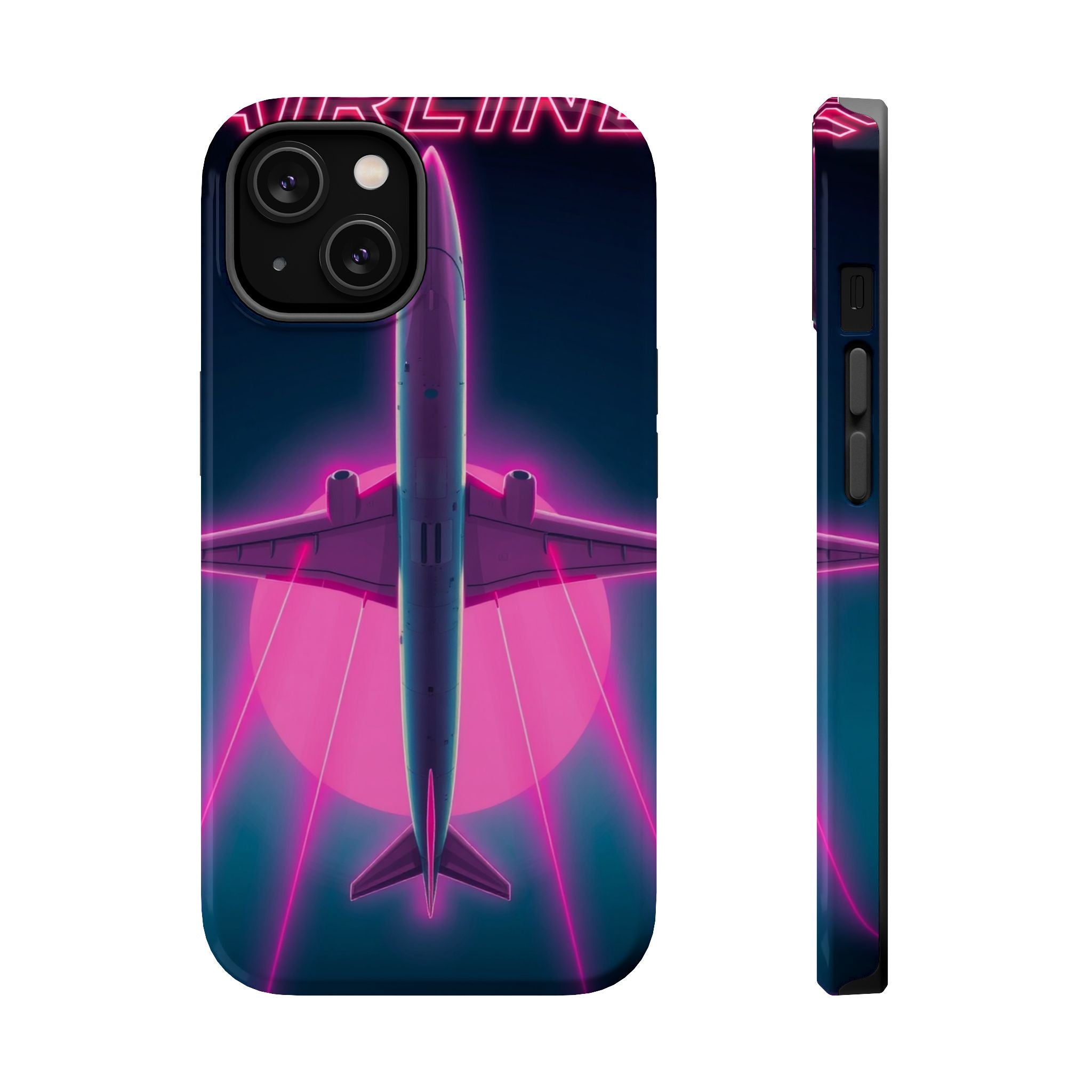 iPhone Cyan And Magenta Retro Airline Poster Slim Everyday Designer Case · iPhon
