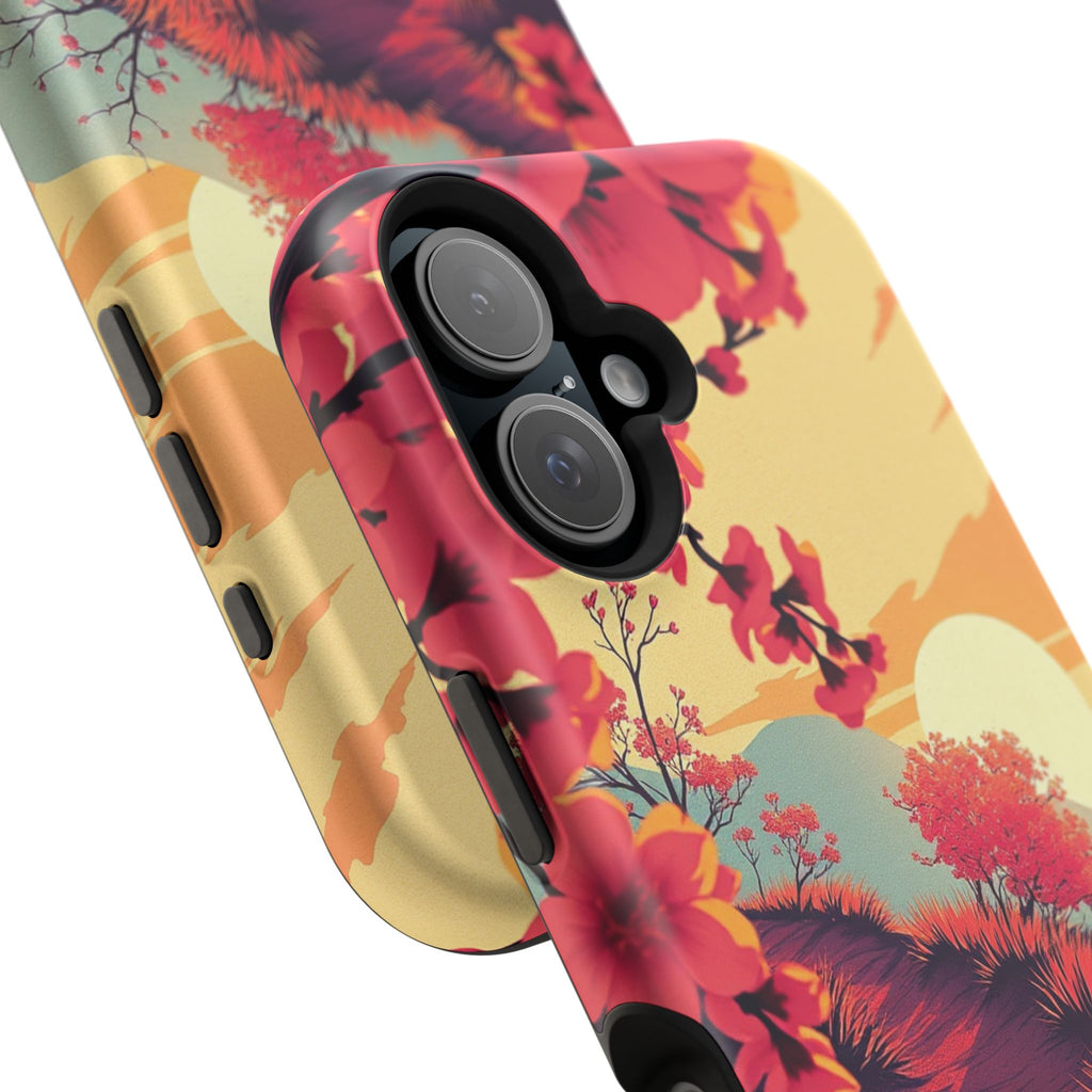 iPhone Sunset Amber And Peach Blossom Trail Soft iPhone 15 Finish · iPhone Case
