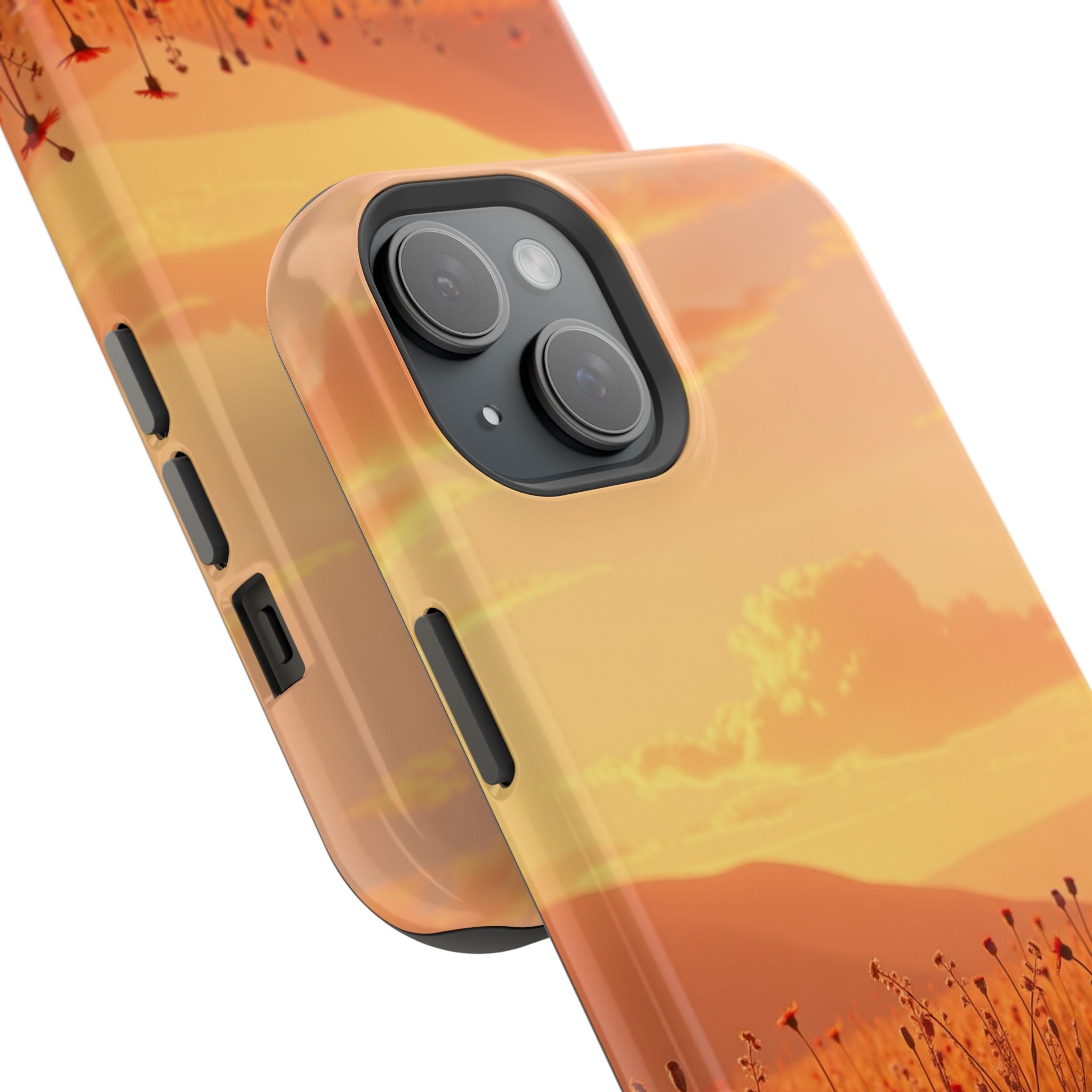 iPhone Sunset Amber And Peach Wildflower Field Soft iPhone Finish · iPhone Case
