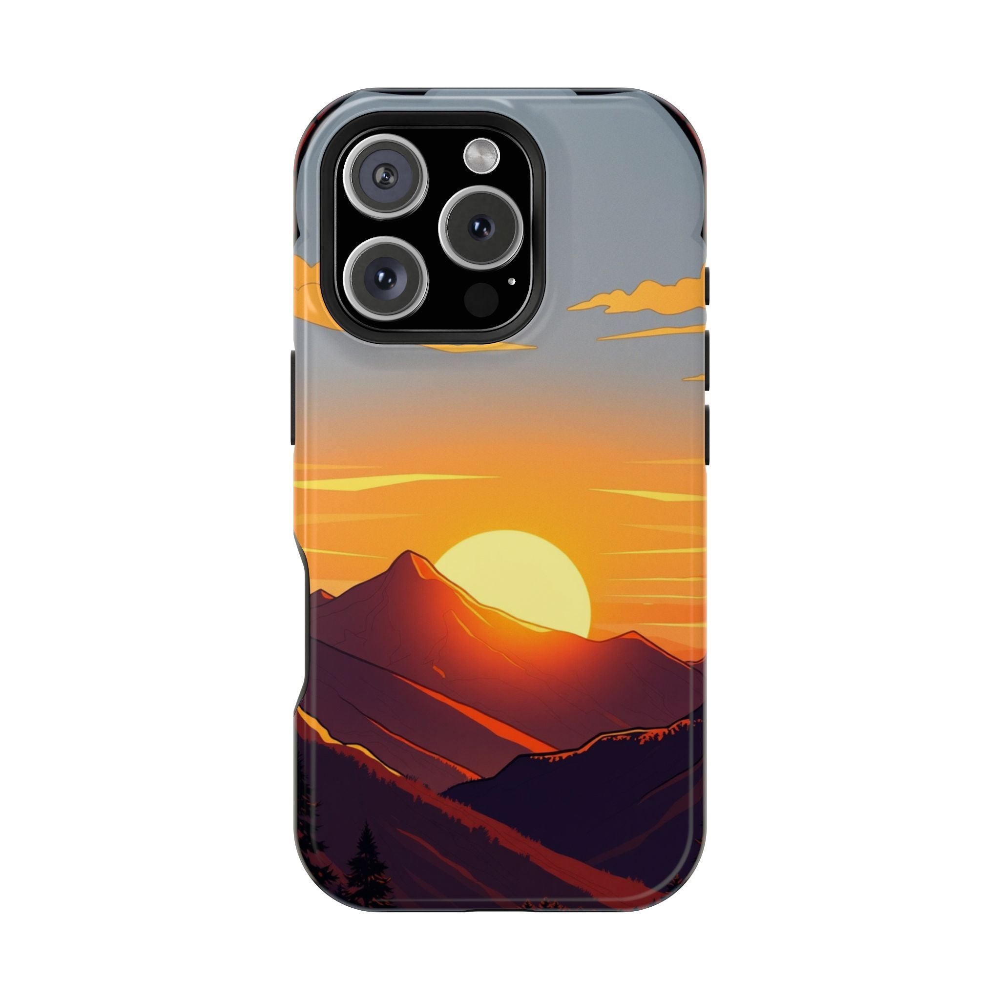 iPhone Sunset Amber And Peach Mountain at Sunrise iPhone Clean Minimal · iPhone