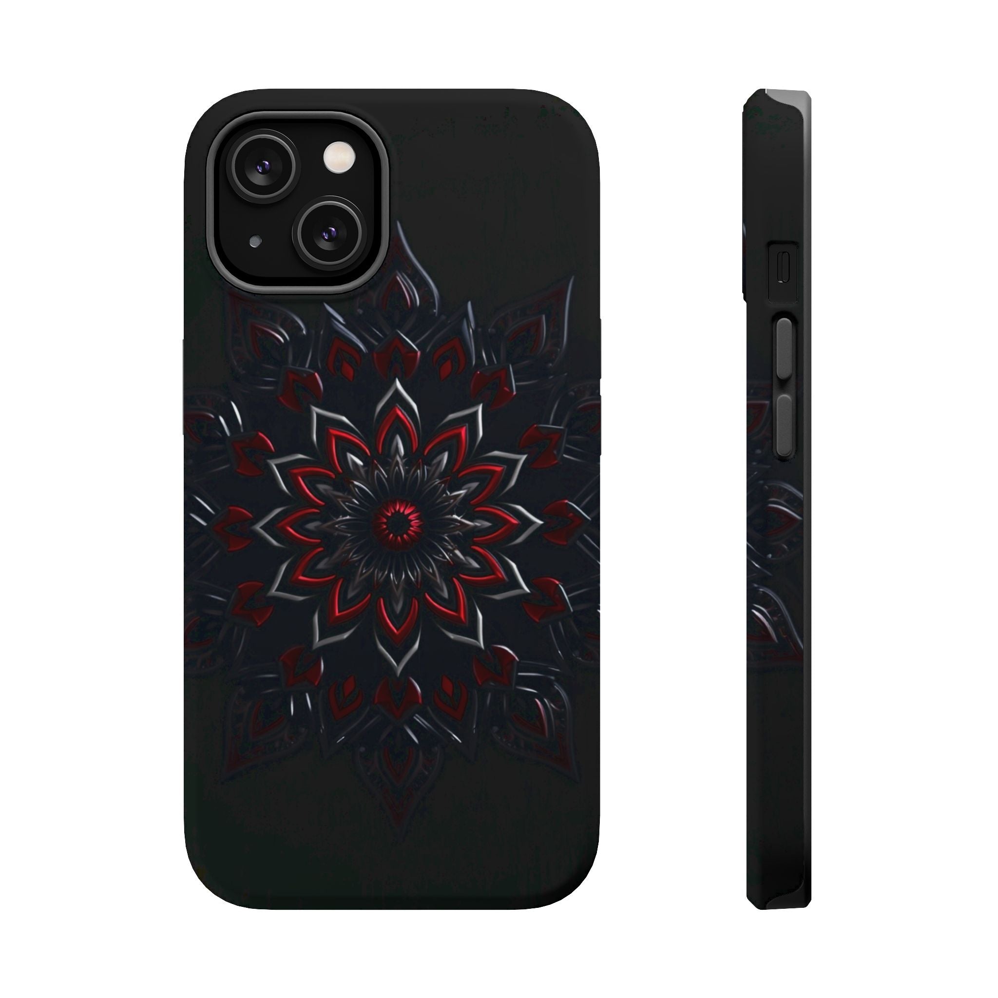 iPhone Black And Crimson Floral Mandala Slim Everyday iPhone Designer · iPhone C