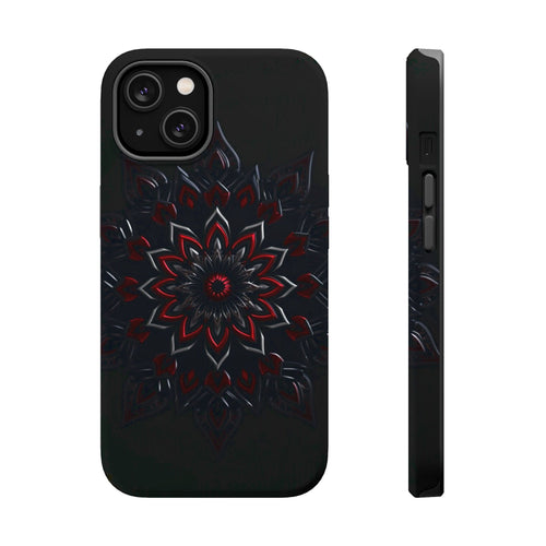 iPhone Black And Crimson Floral Mandala Slim Everyday iPhone Designer · iPhone C