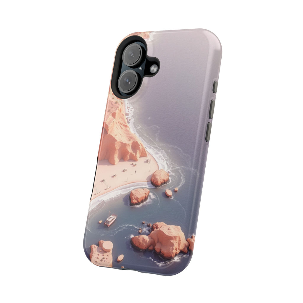 iPhone Rose Pink And Cream Shoreline Aerial Soft iPhone 17 Finish · iPhone Case