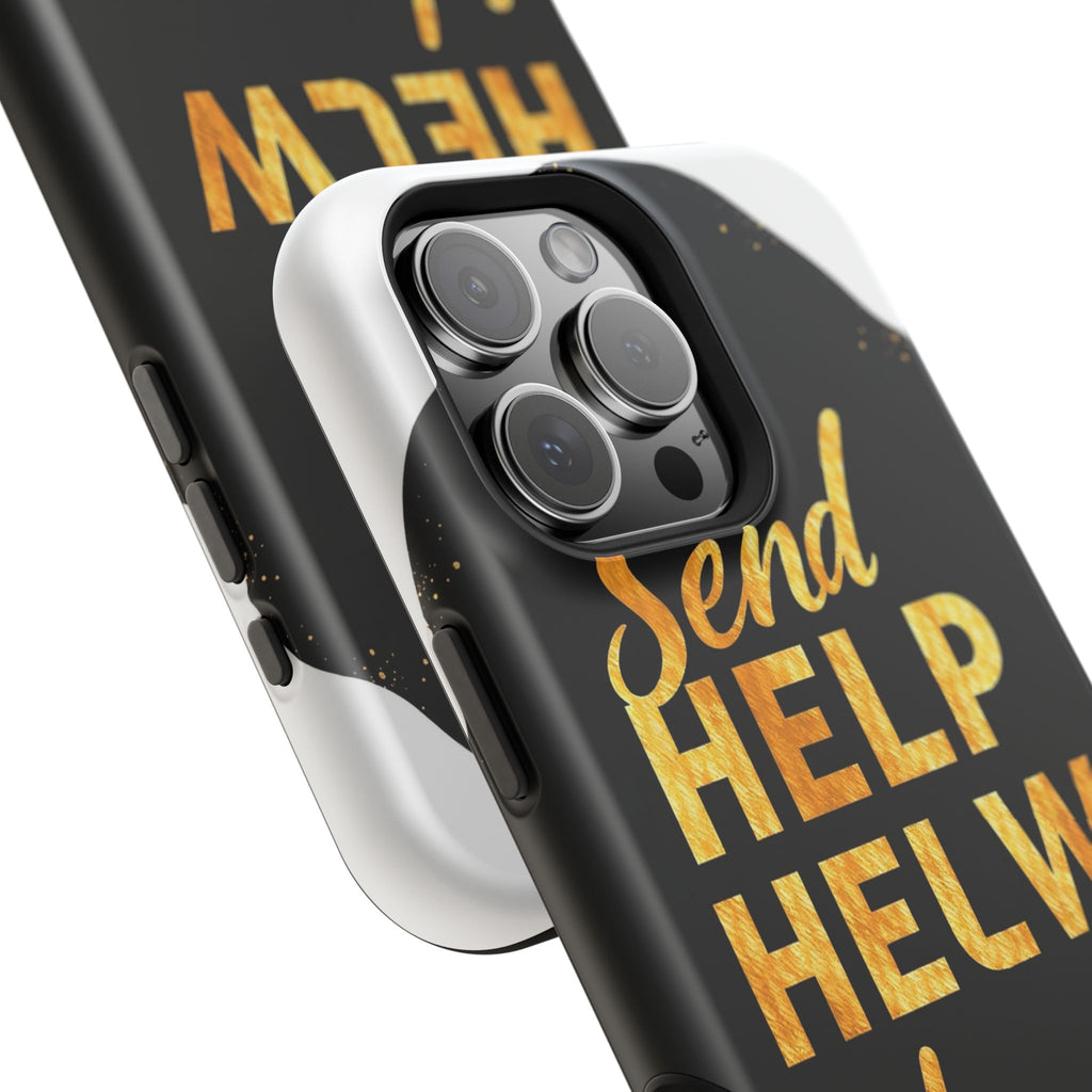 iPhone Send Help Now Enchanted Art Bold Modern Everyday Snap Case · iPhone Case
