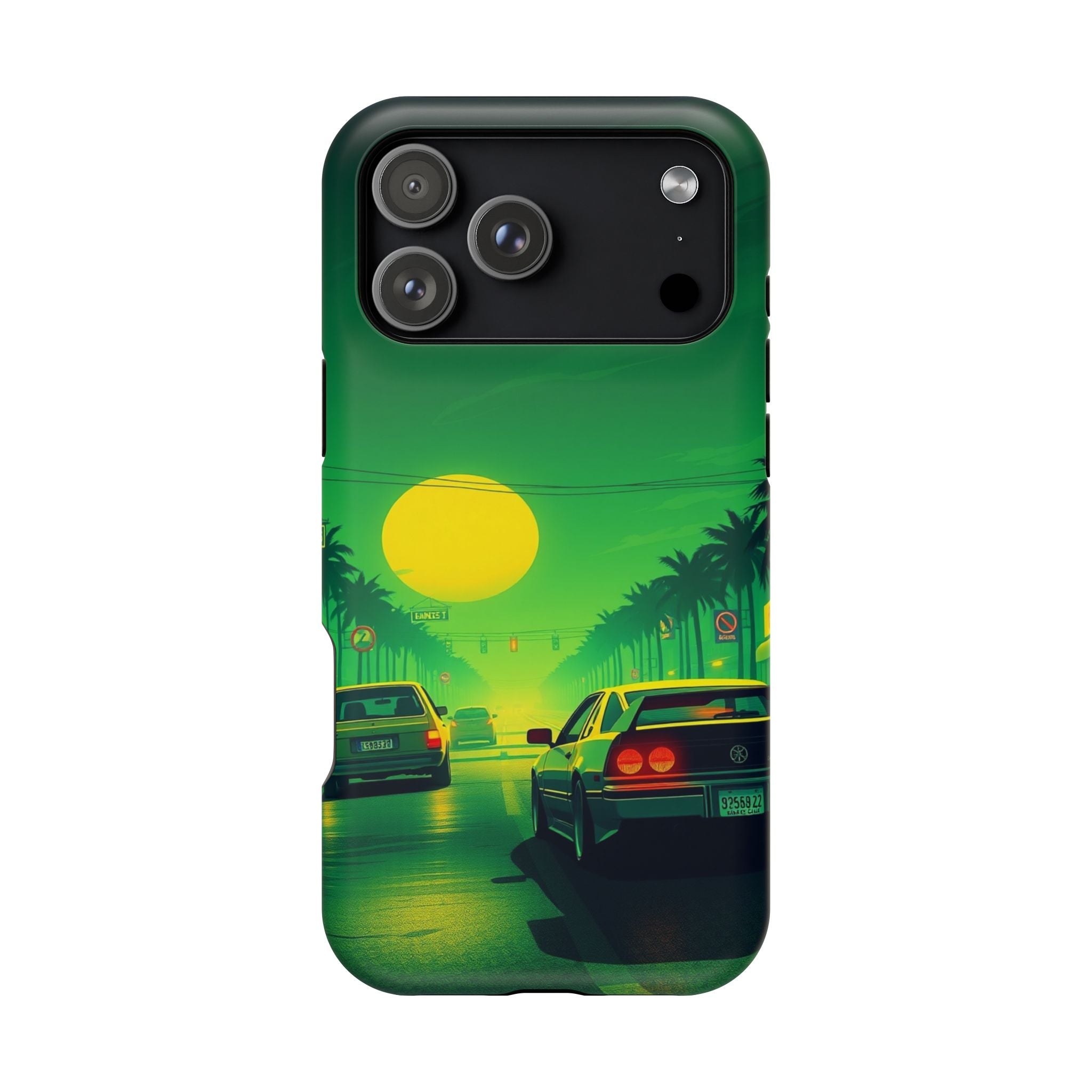 iPhone Dreamy Sunset Drive 80s Design Slim Everyday Designer Case · iPhone Case