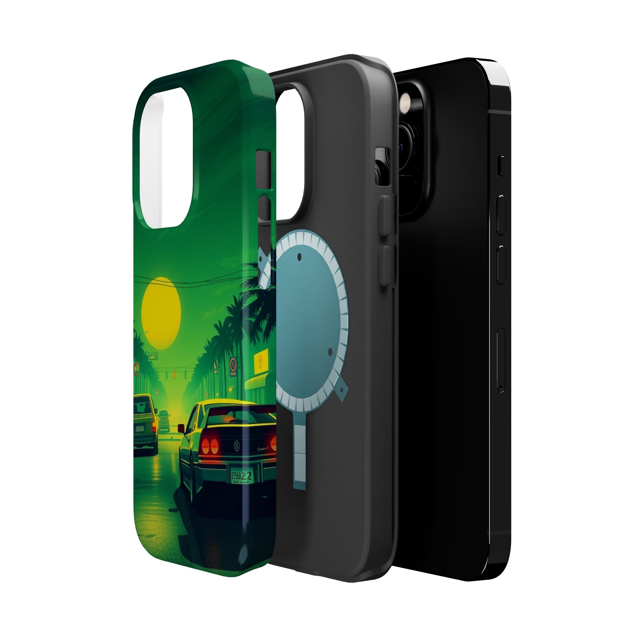 iPhone Dreamy Sunset Drive 80s Design Slim Everyday Designer Case · iPhone Case