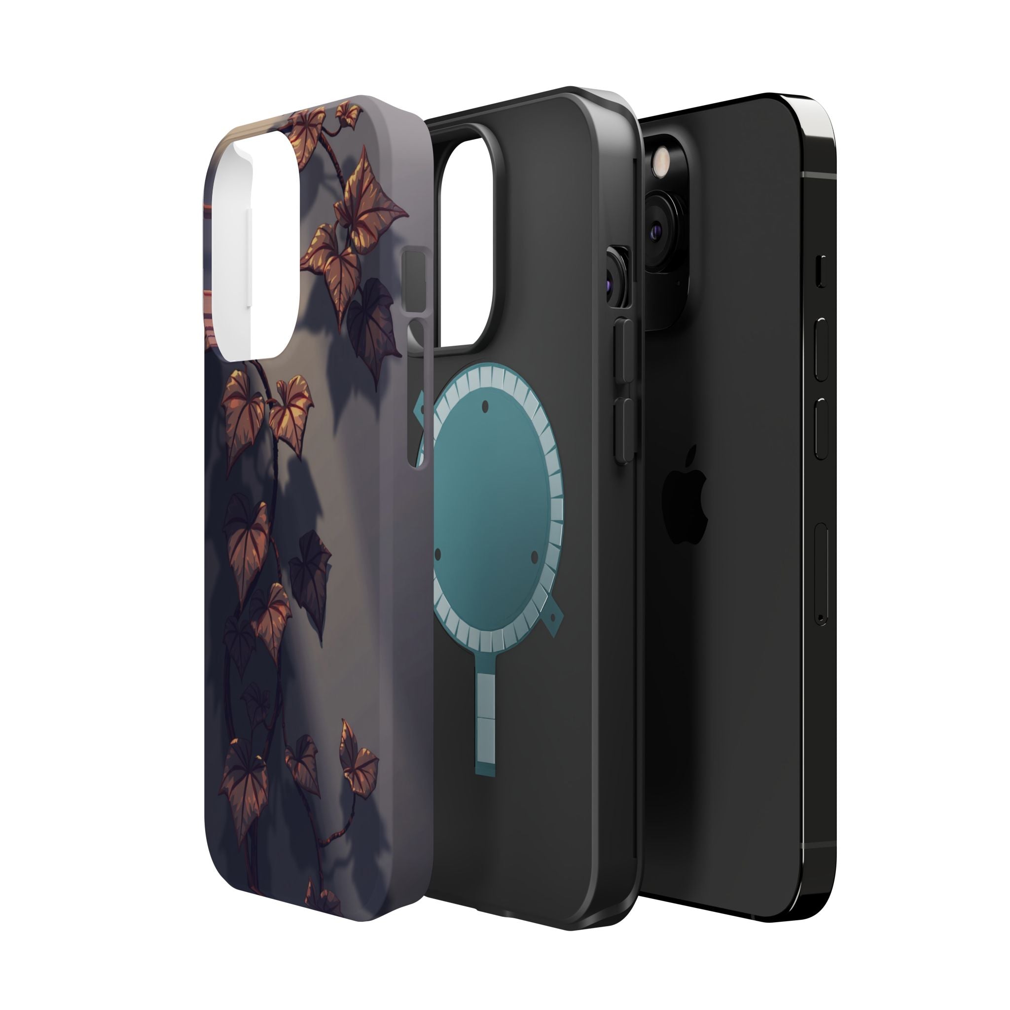 iPhone Charcoal And Copper Art Nouveau Vine Soft iPhone 13 Finish · iPhone Case
