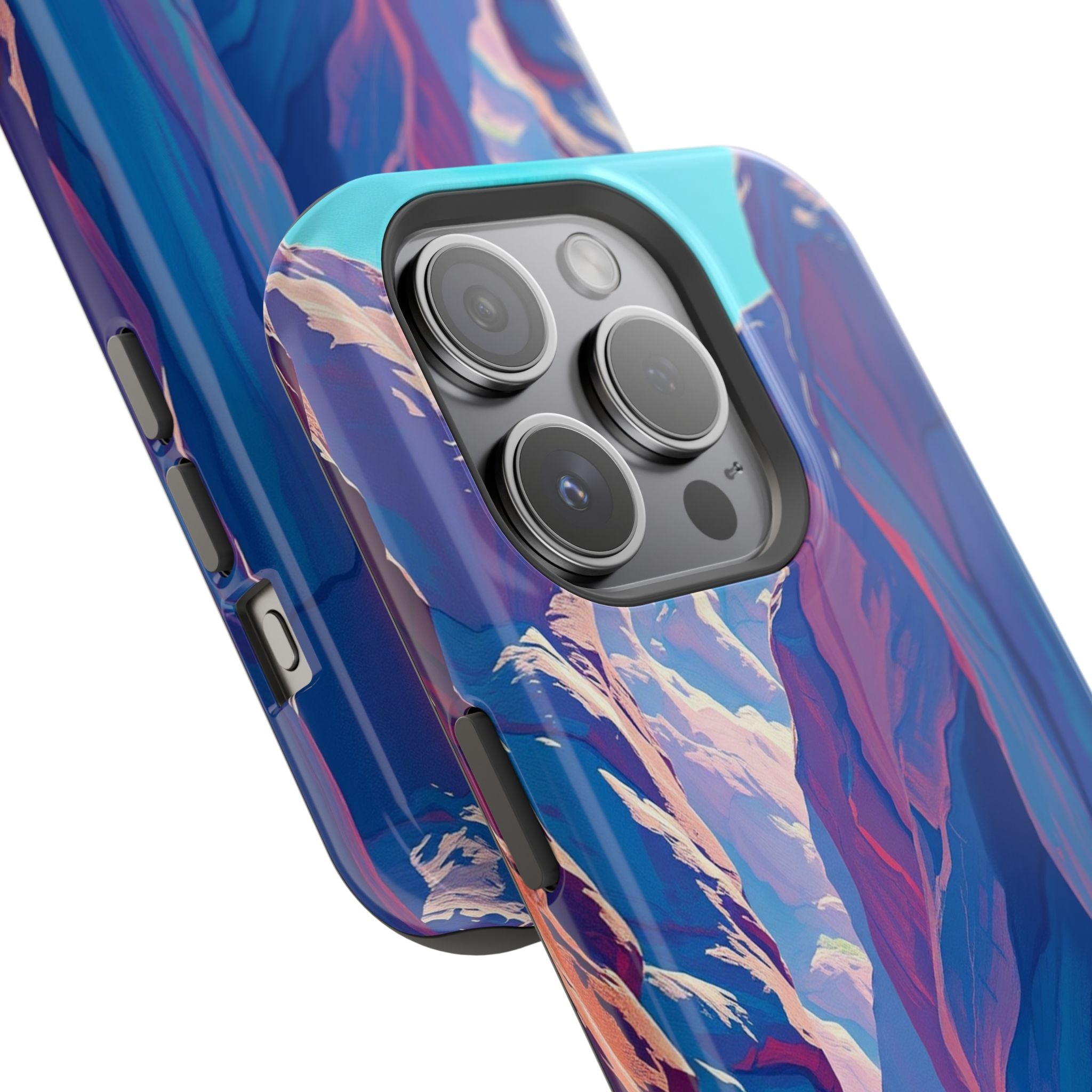 iPhone Cyan And Magenta Canyon Wall Slim Everyday Designer Case · iPhone Case