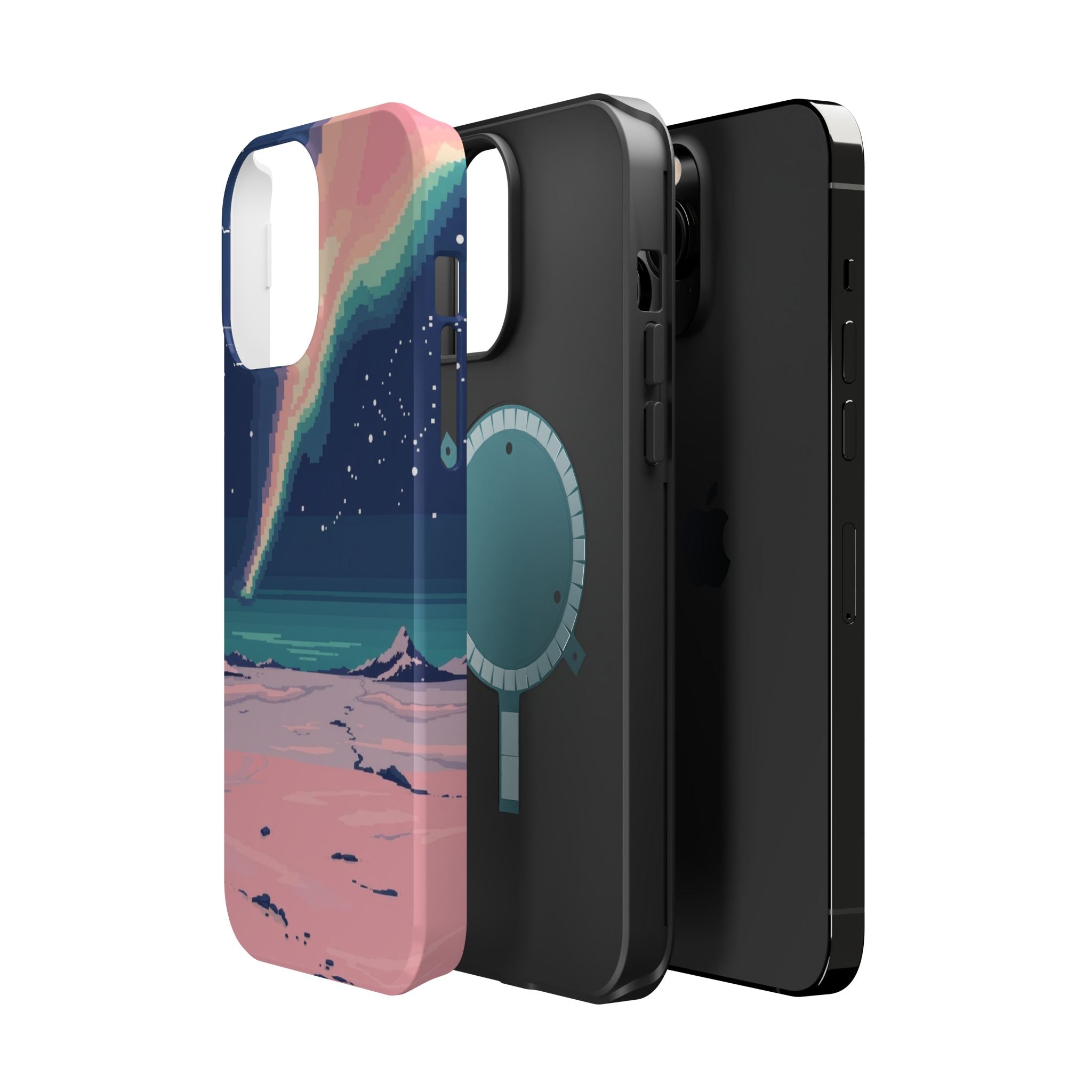 iPhone Mint And Blush Northern Lights Slim Everyday Designer Case · iPhone Case