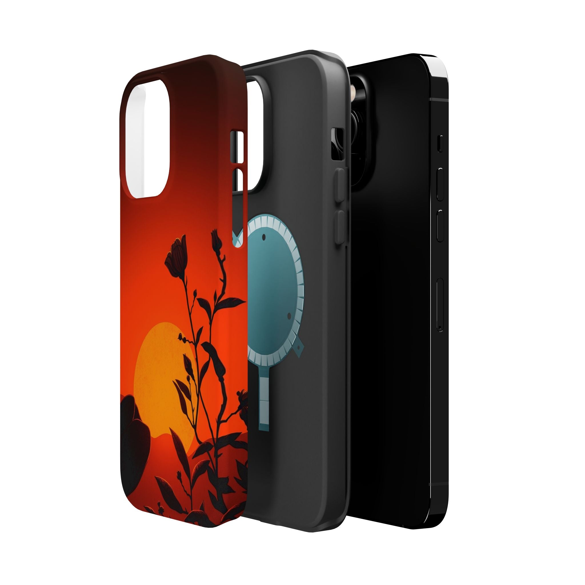 iPhone Bloom and Leaf Dark Gothic Ink Slim Everyday Designer Case · iPhone Case