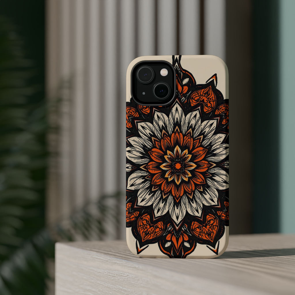 iPhone Burnt Orange And Sand Floral Mandala Slim Snap Cas Carry Case · iPhone Ca