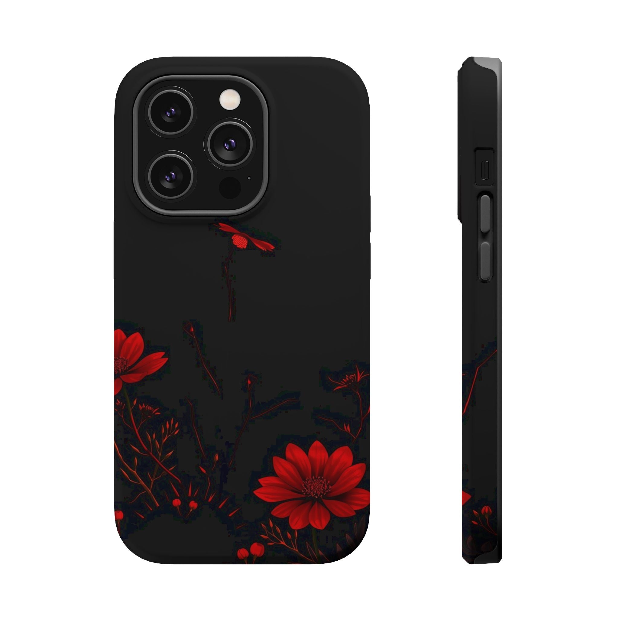 iPhone Black And Crimson Desert Flower Slim Everyday Designer Case · iPhone Case