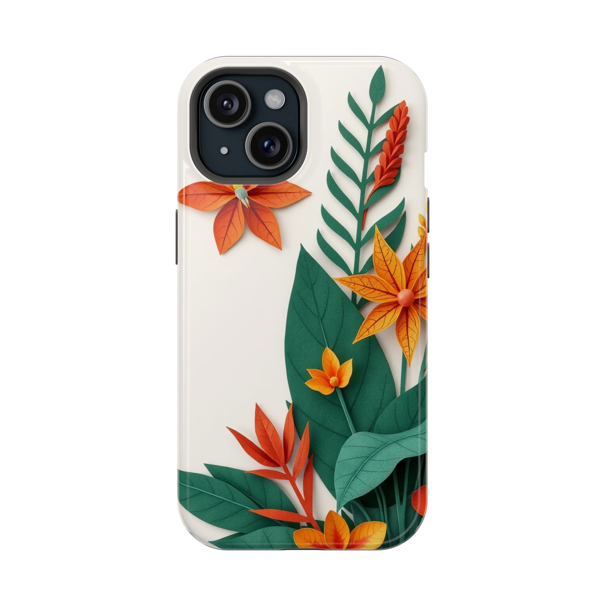 iPhone Jungle Floral Paper Cut Art Bold Modern Everyday Snap Case · iPhone Case