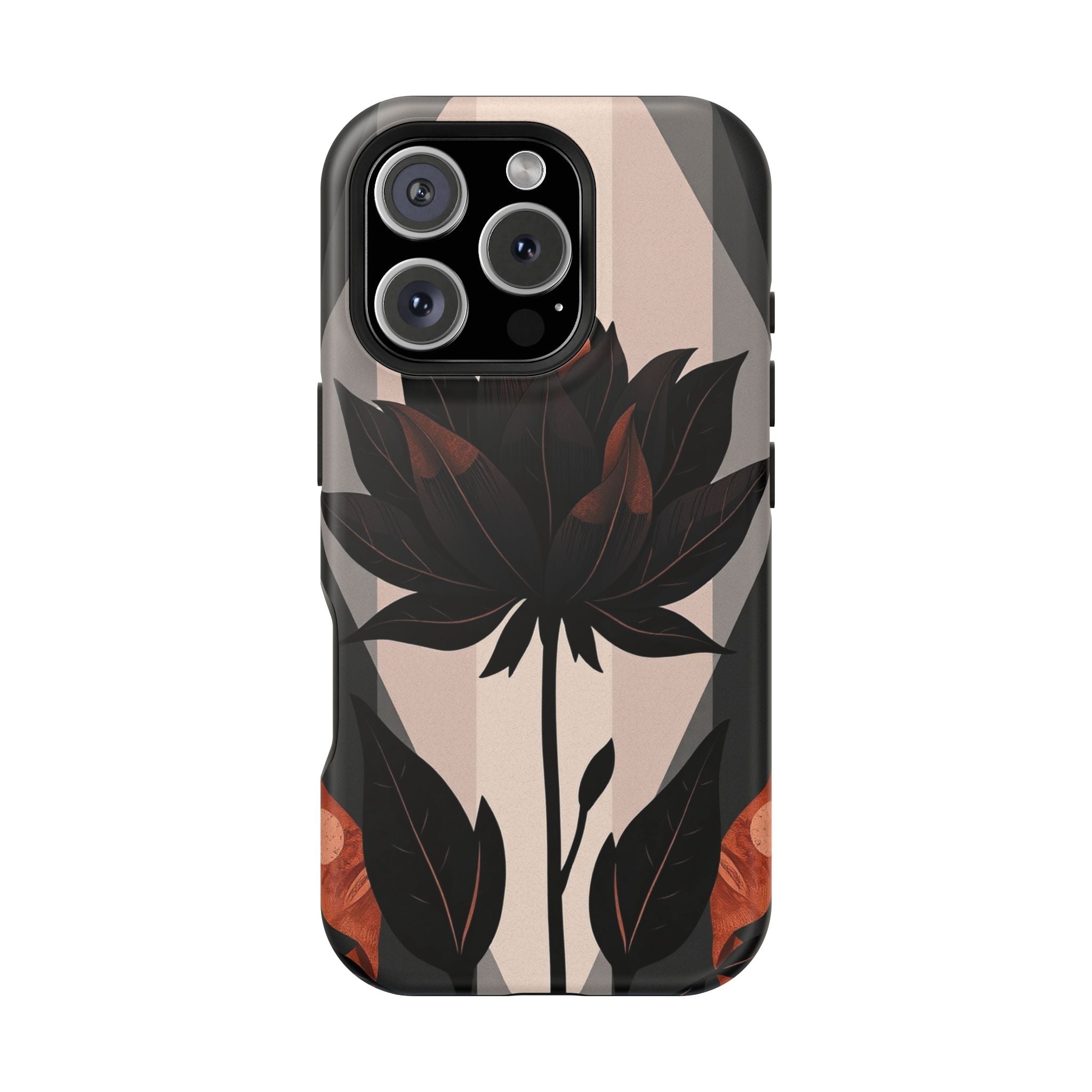 iPhone Charcoal And Copper Floral Silhouette Slim iPhone Everyday · iPhone Case