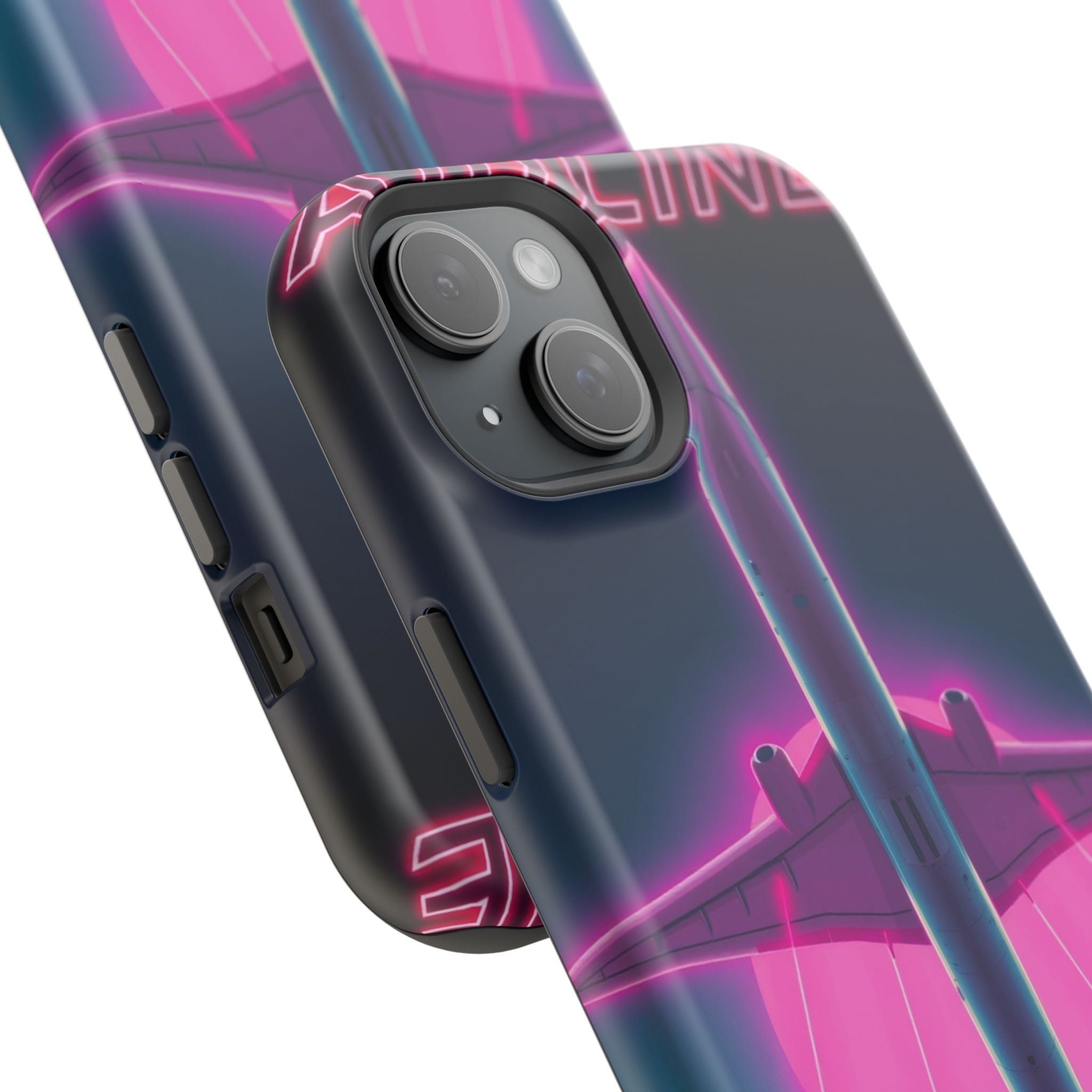 iPhone Cyan And Magenta Retro Airline Poster Slim Everyday Designer Case · iPhon