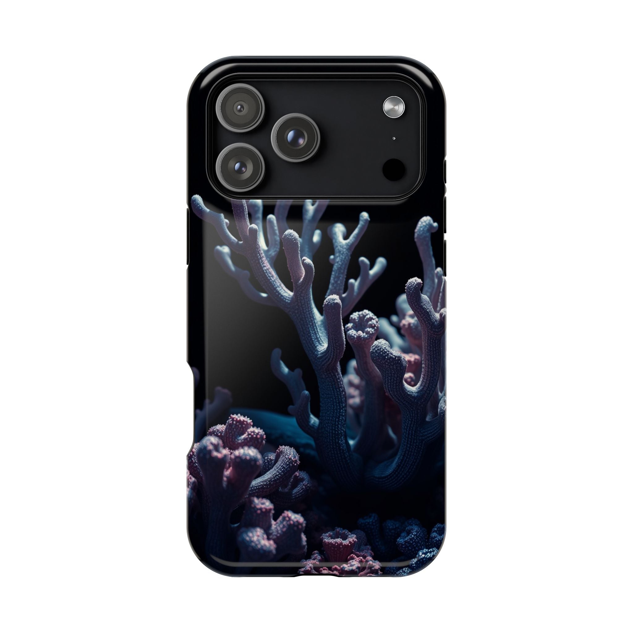 iPhone Midnight Blue And Silver Coral Reef Life Soft iPhone Finish · iPhone Case