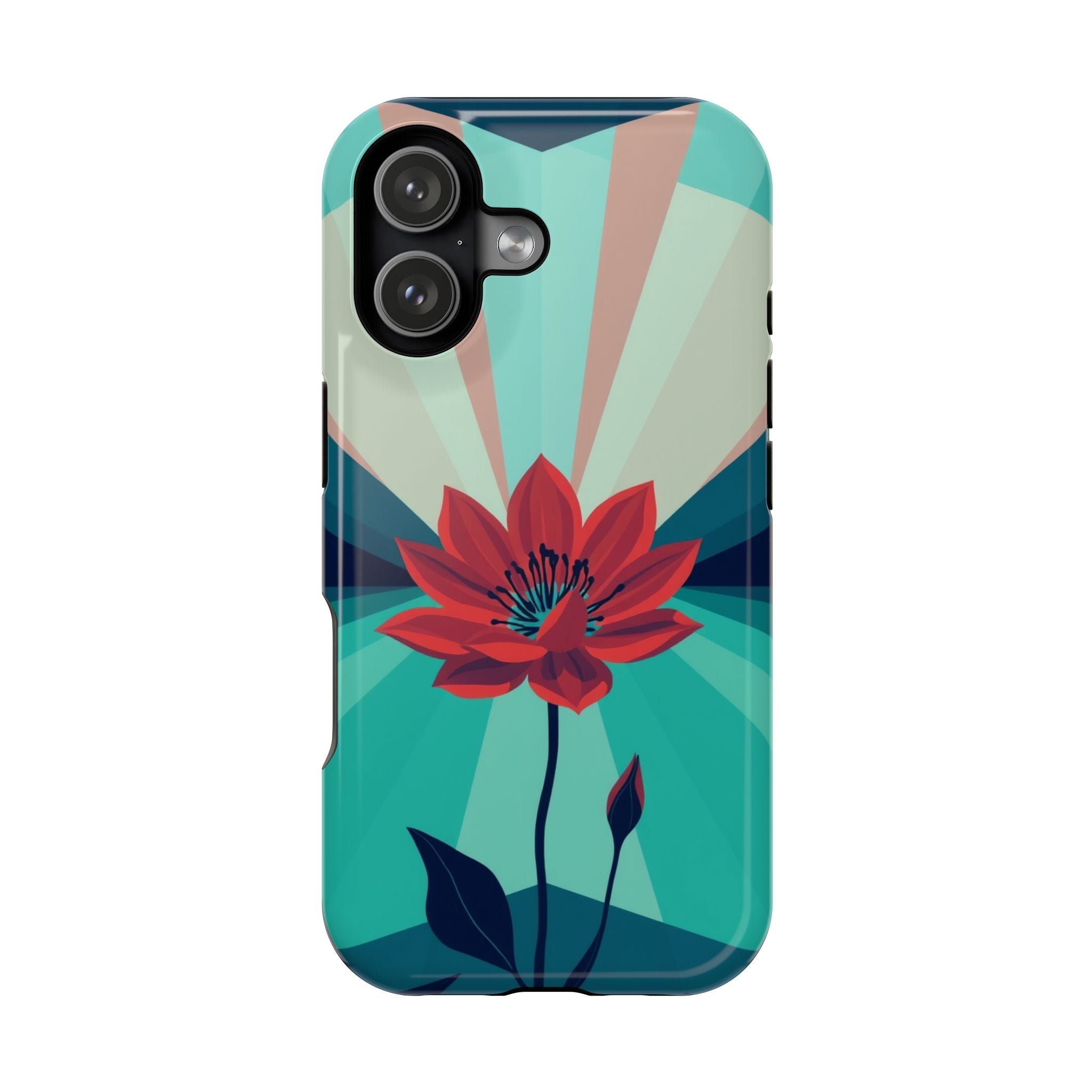 iPhone Teal And Coral Night Bloomer Slim Everyday Designer Case · iPhone Case