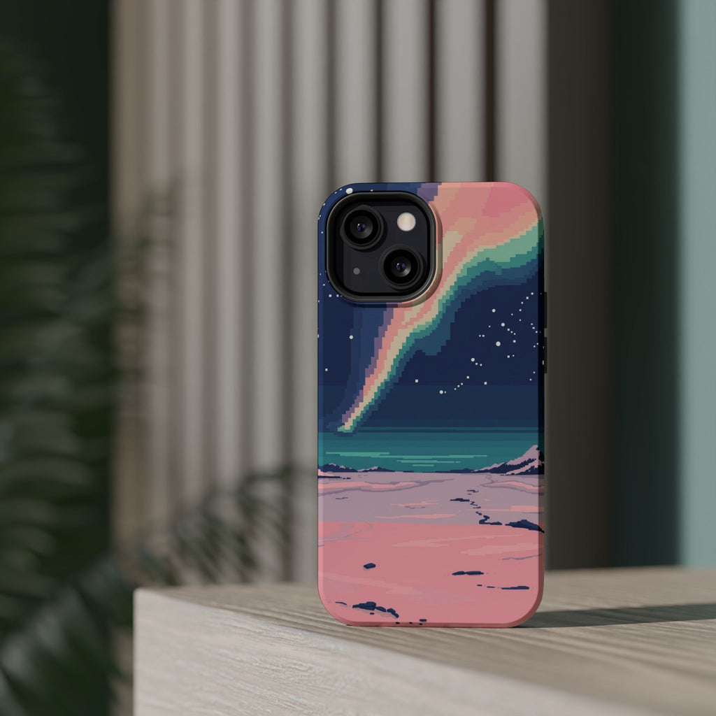 iPhone Mint And Blush Northern Lights Slim Everyday Designer Case · iPhone Case