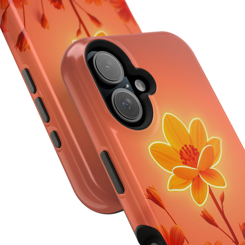 iPhone Burnt Orange And Sand Neon Floral Slim Everyday iPhone Designer · iPhone
