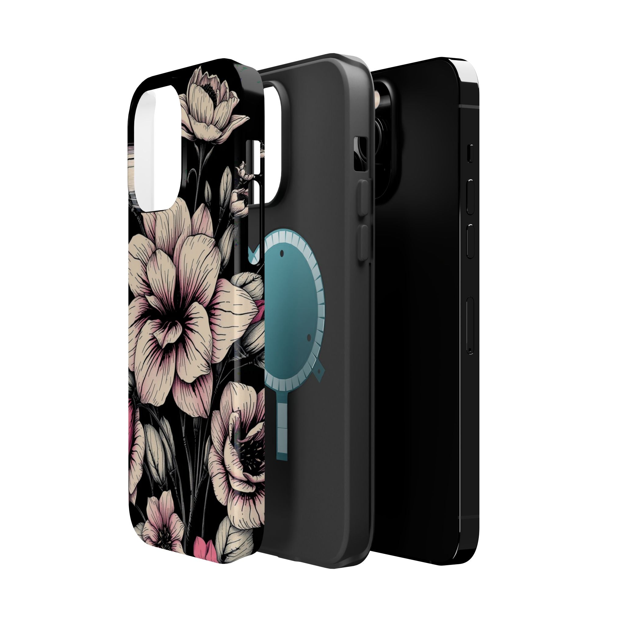 iPhone Floral Dark Academia Gothic Ink Slim Everyday Designer Case · iPhone Case